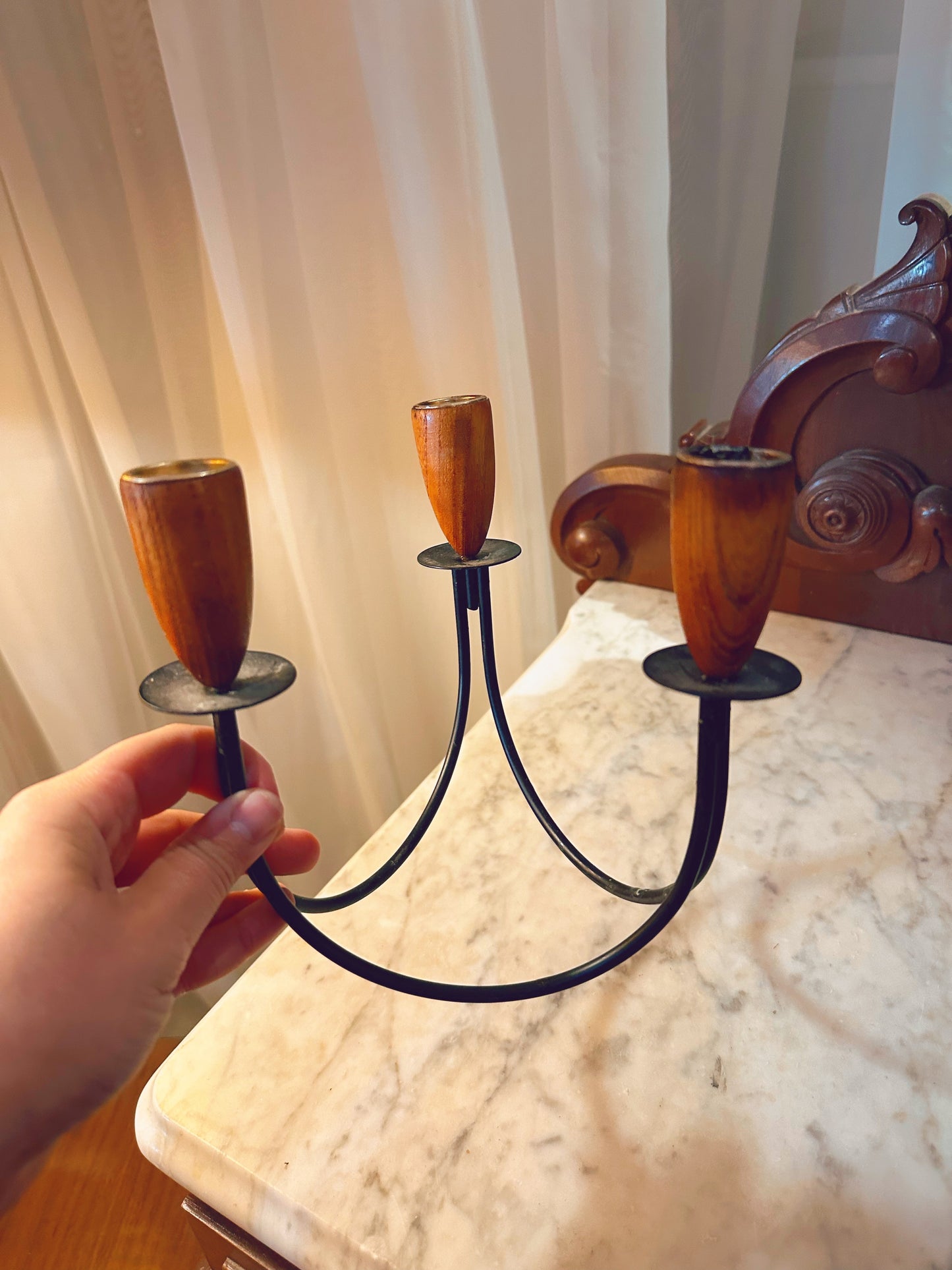 Mid Century Modern tapered candle holder