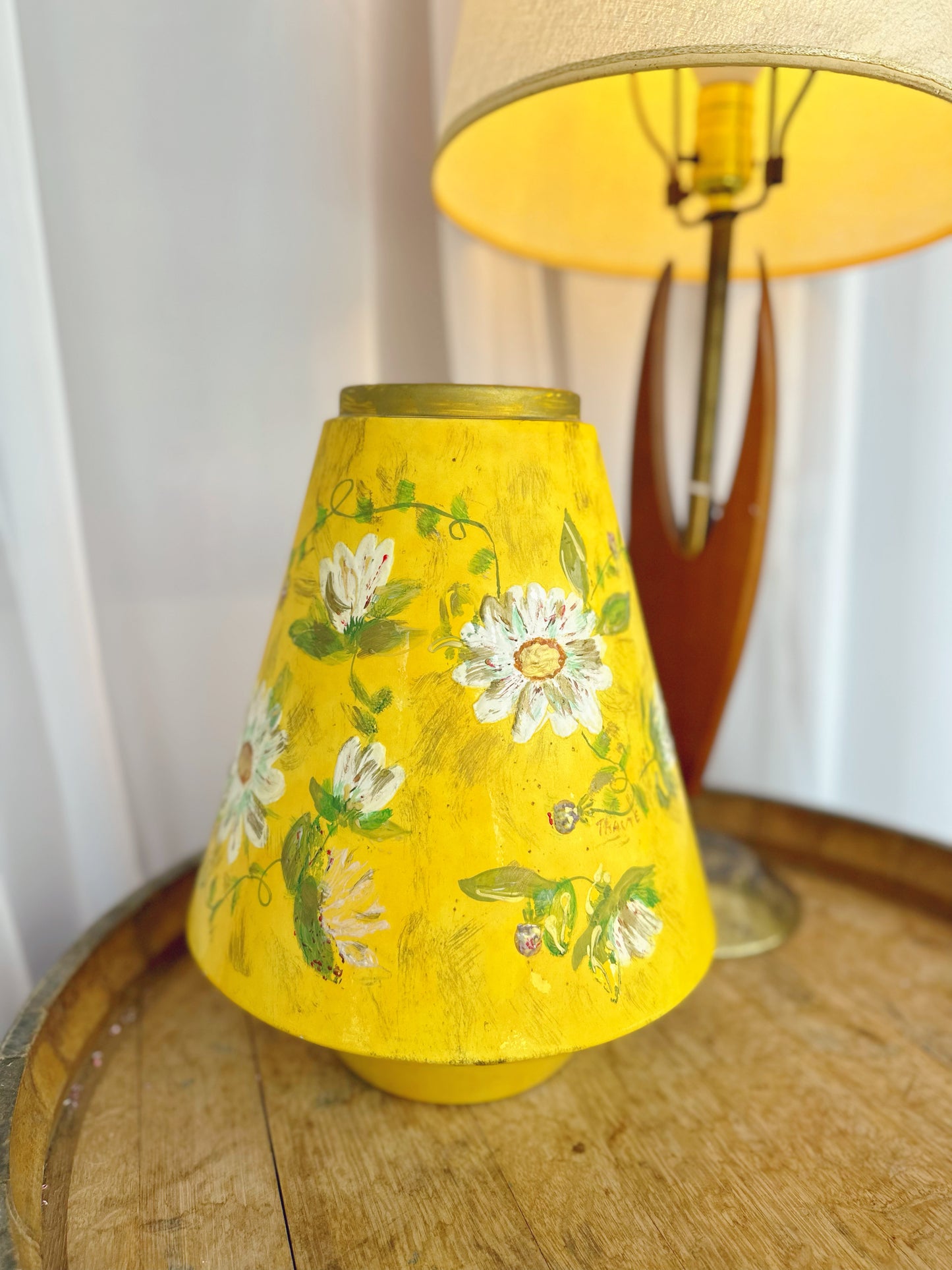 Large hand painted pottery vase