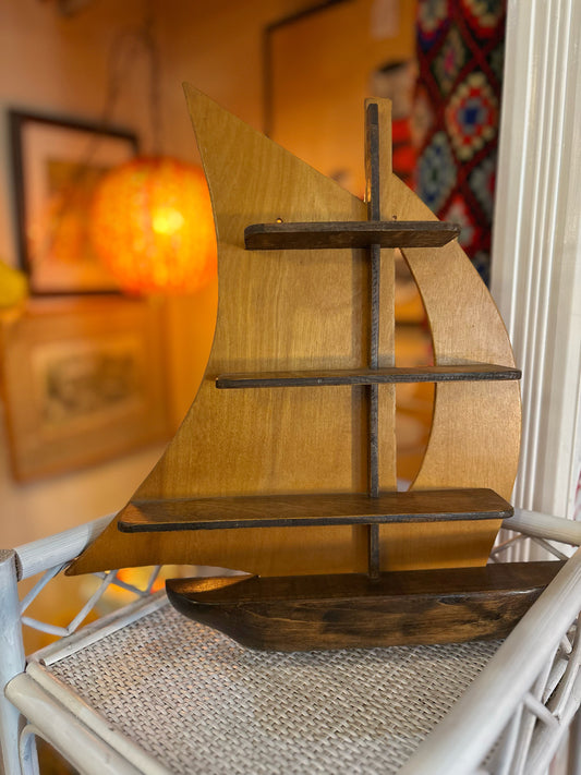 Wooden Sailboat Shelf