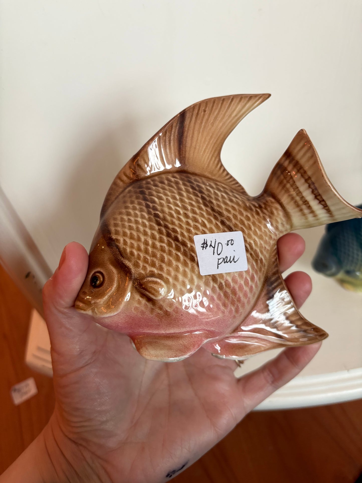 Ceramic Fish Figurines - marked Japan