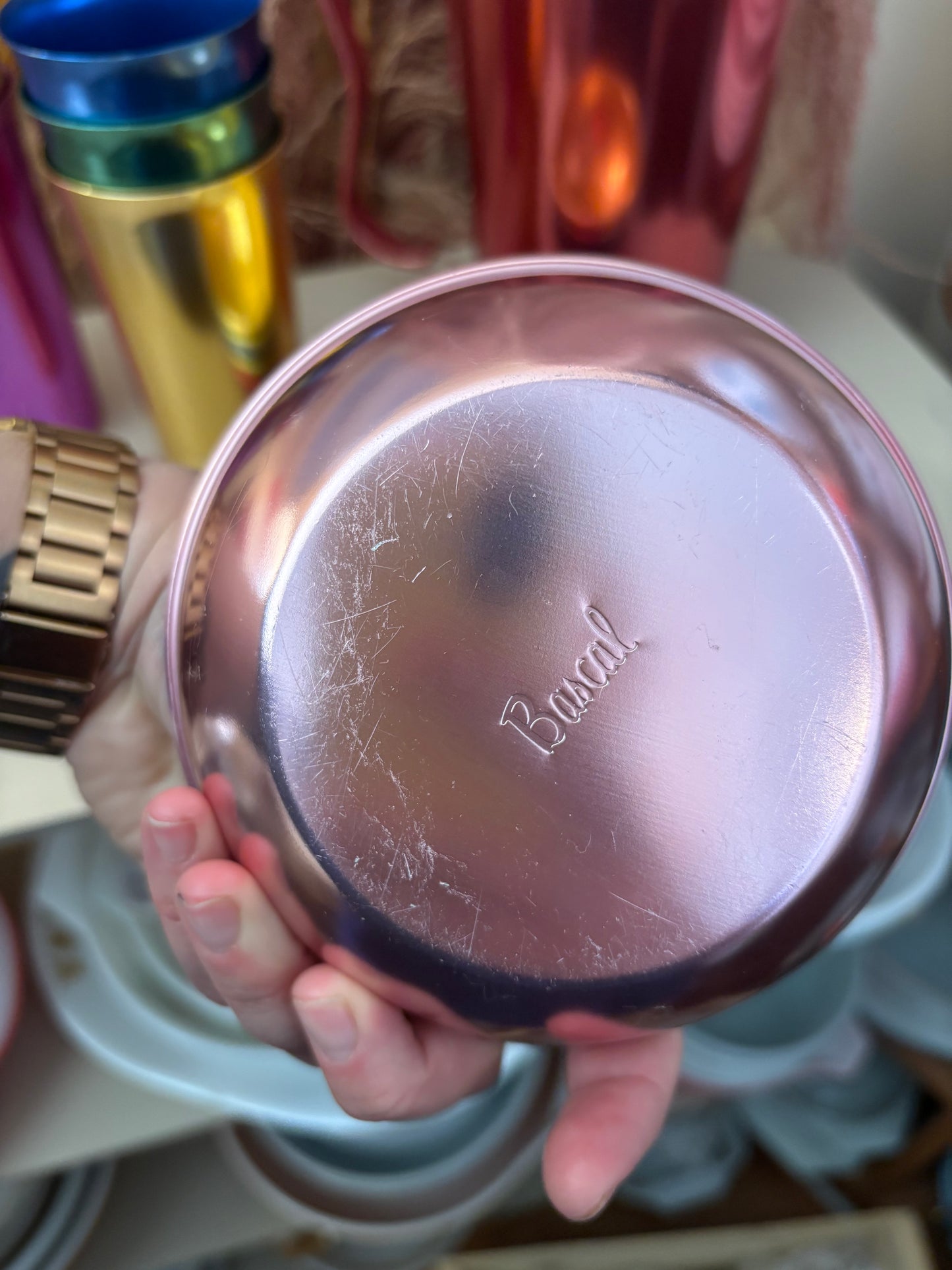 Aluminum Bascal Bowls, West Bend Cups & juice jug