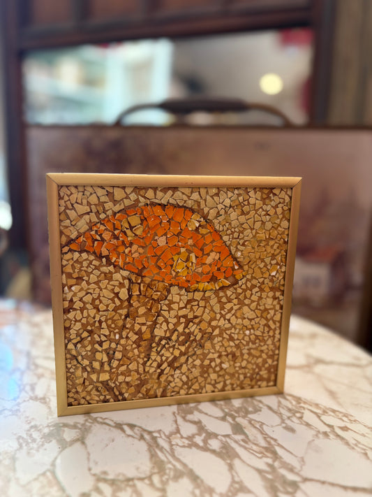 Small mosaic mushroom wall art