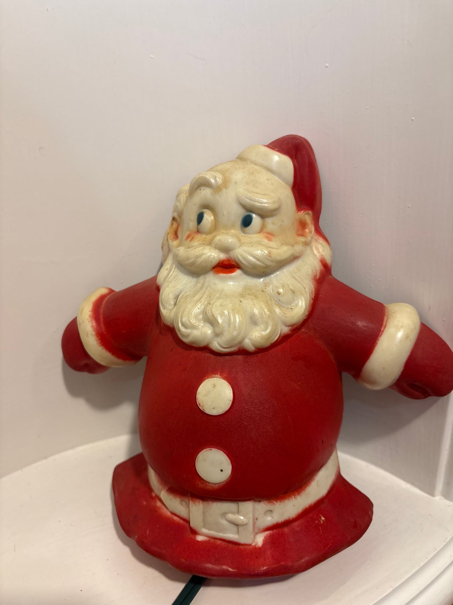 1950s Santa Glow Wall Plaque or Tree Topper