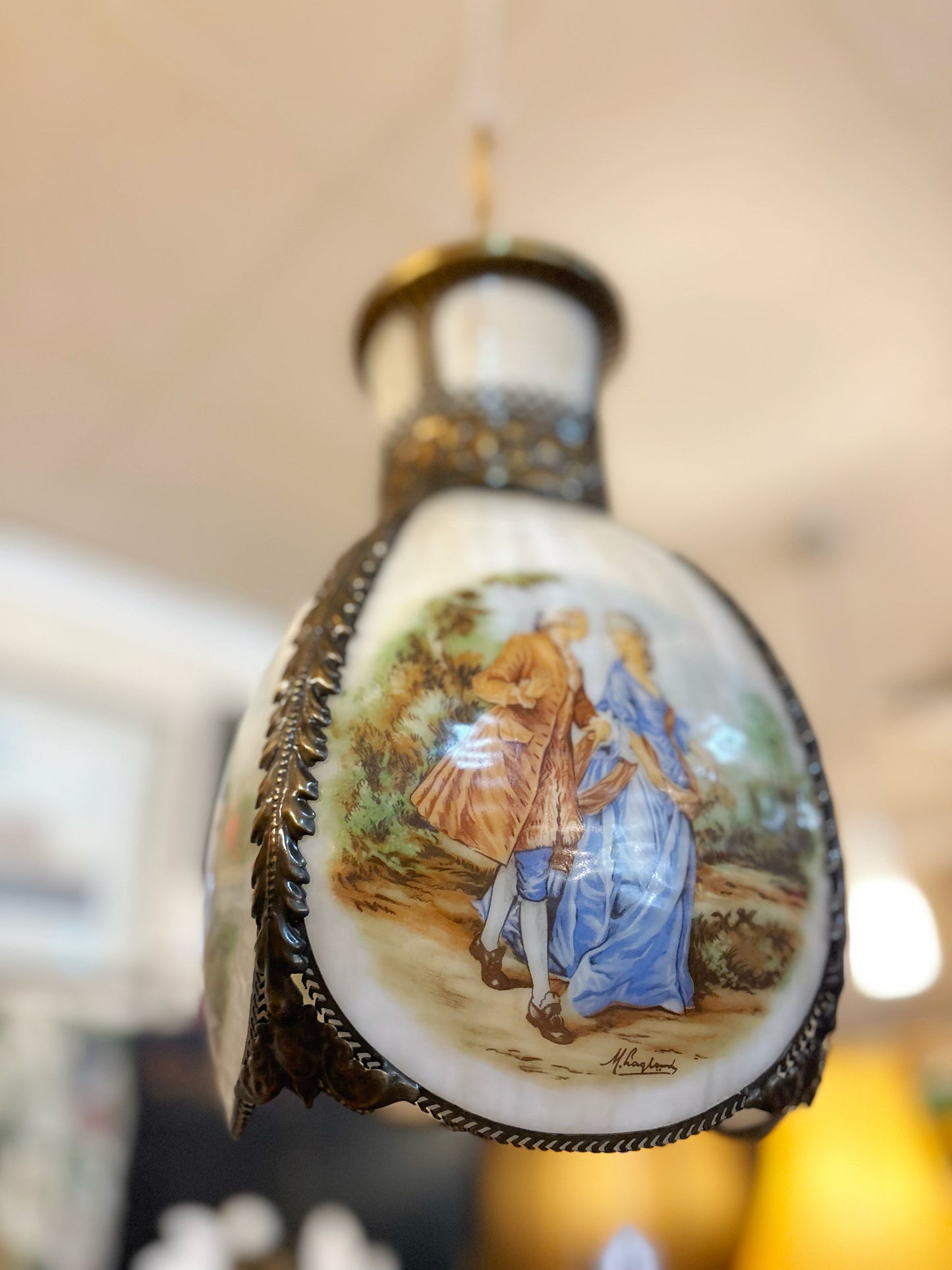 Courier & Ives Swag Lamp #1