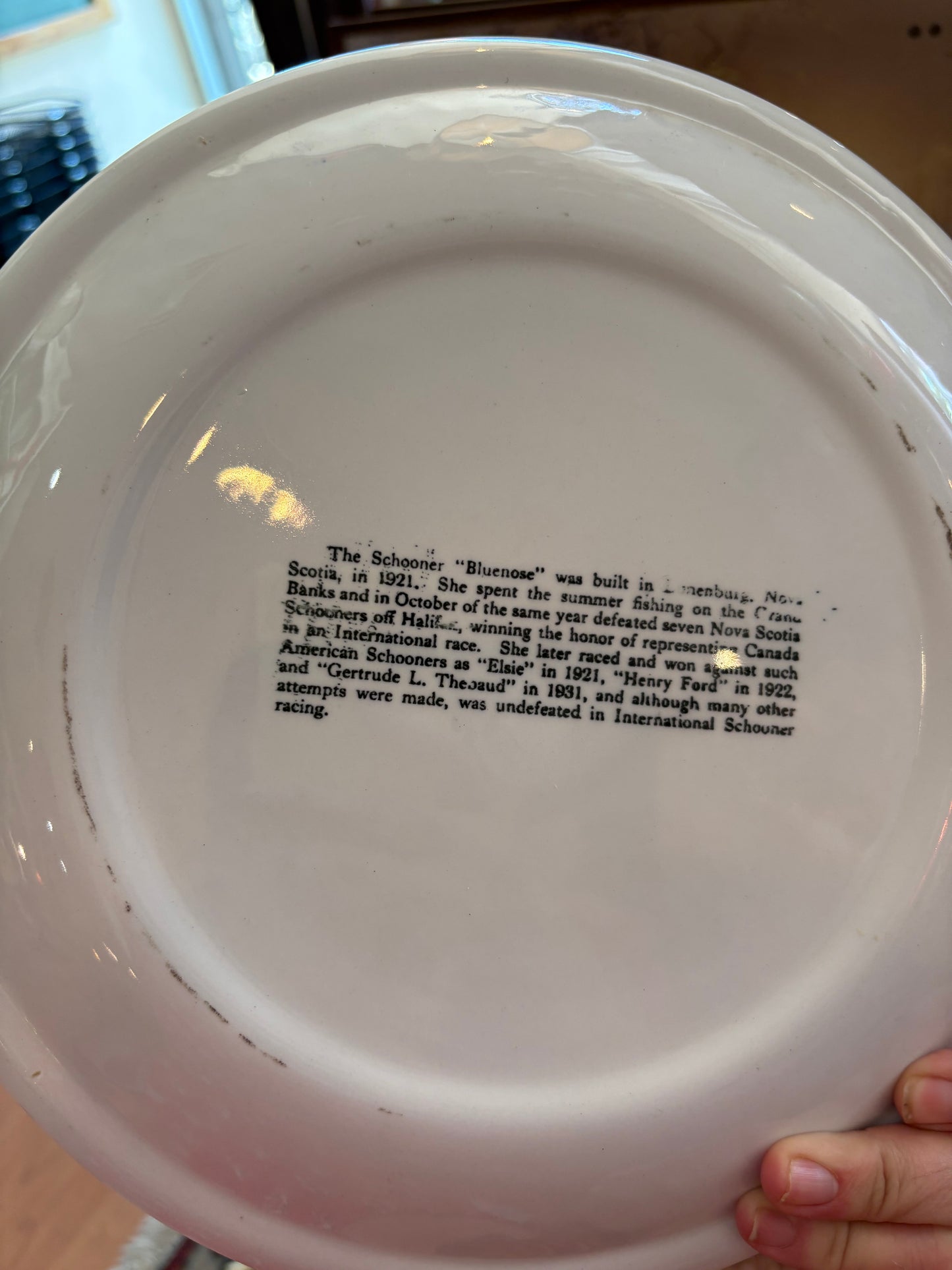 Schooner Bluenose Nova Scotia plate