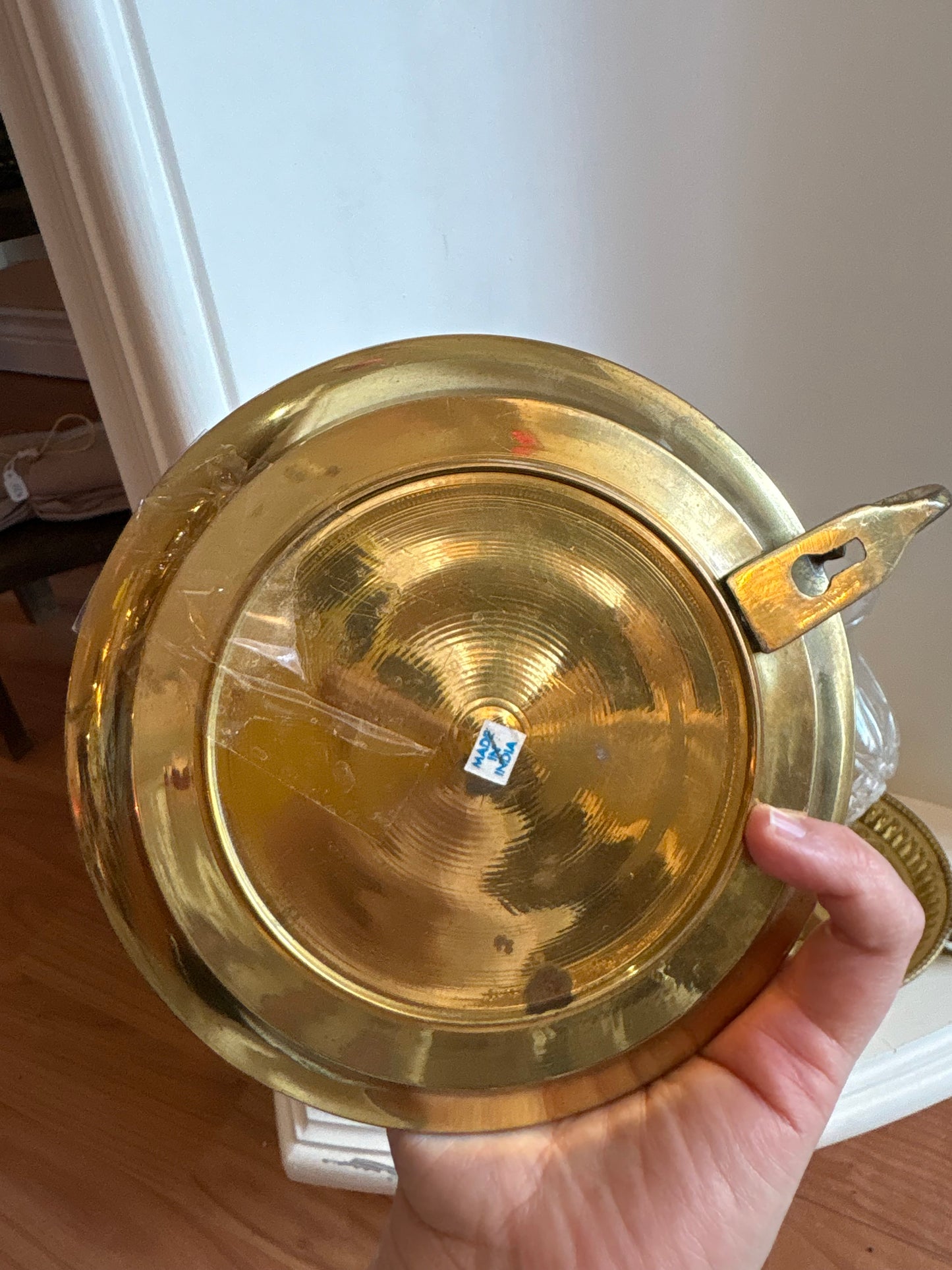 Rotating Sconce to Candlestick (Brass & Crystal)