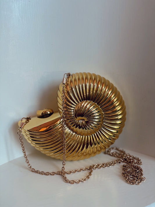 Gold Plastic Shell Purse