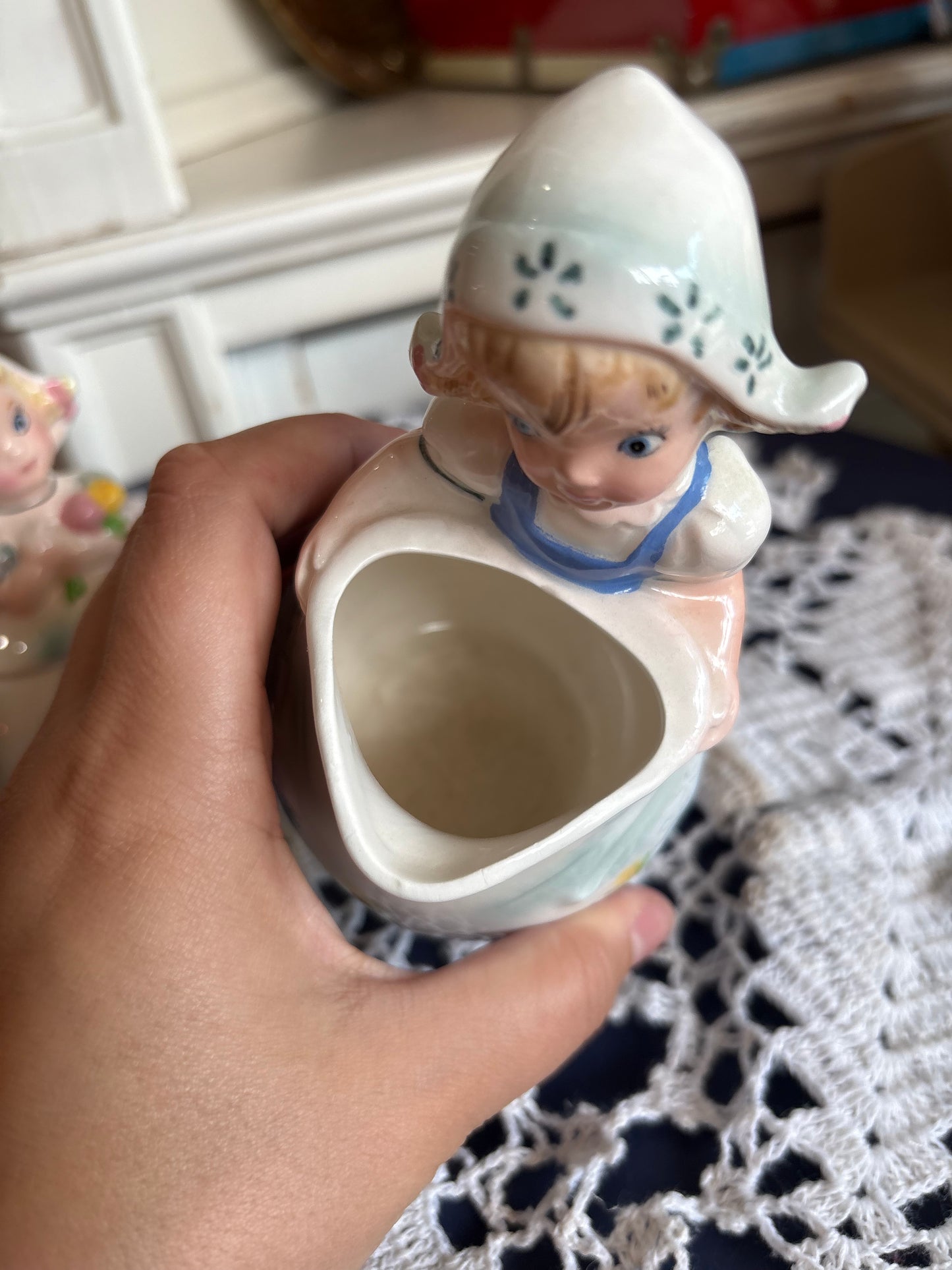 Lefton 1950s Dutch Girl Cream & Sugar Set - made in Japan