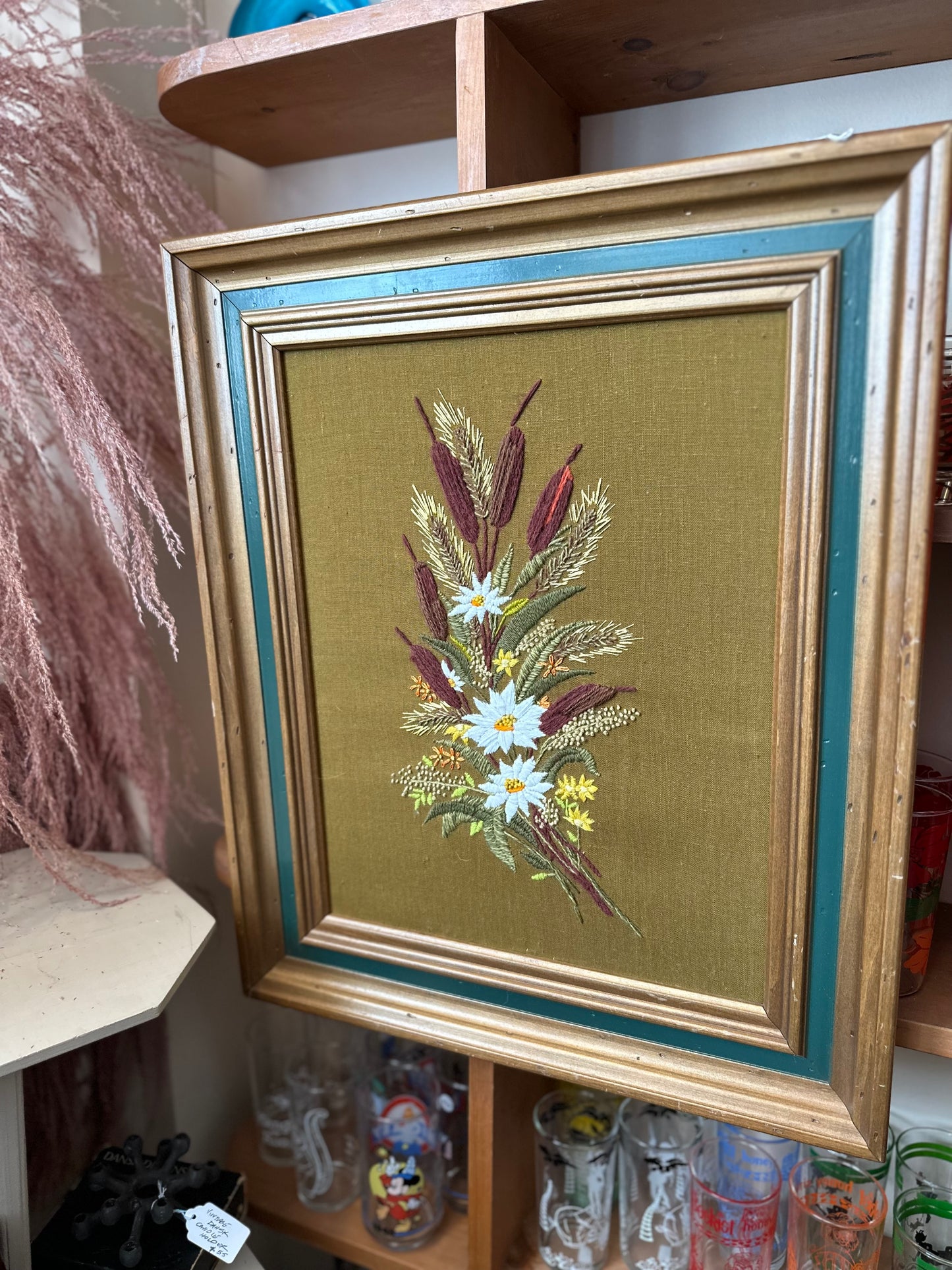 Framed Needlework Wall art - 18x21 inches