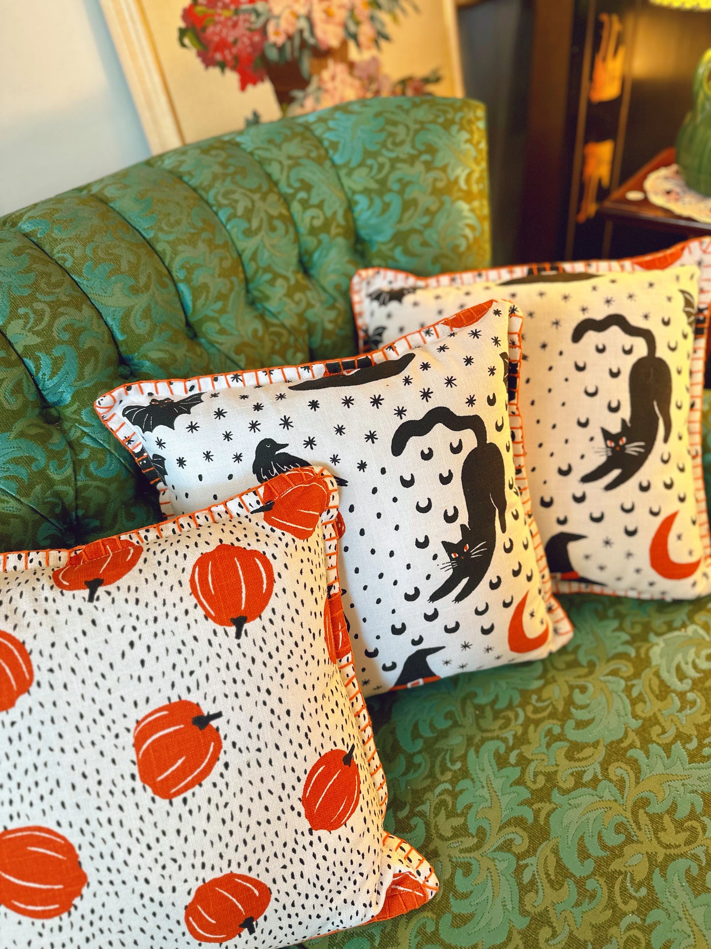 Double sided Halloween throw pillows