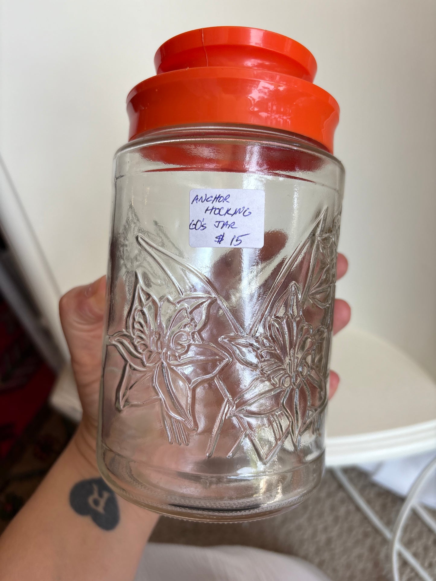 Anchor Hocking 1960s Daffodil Jar
