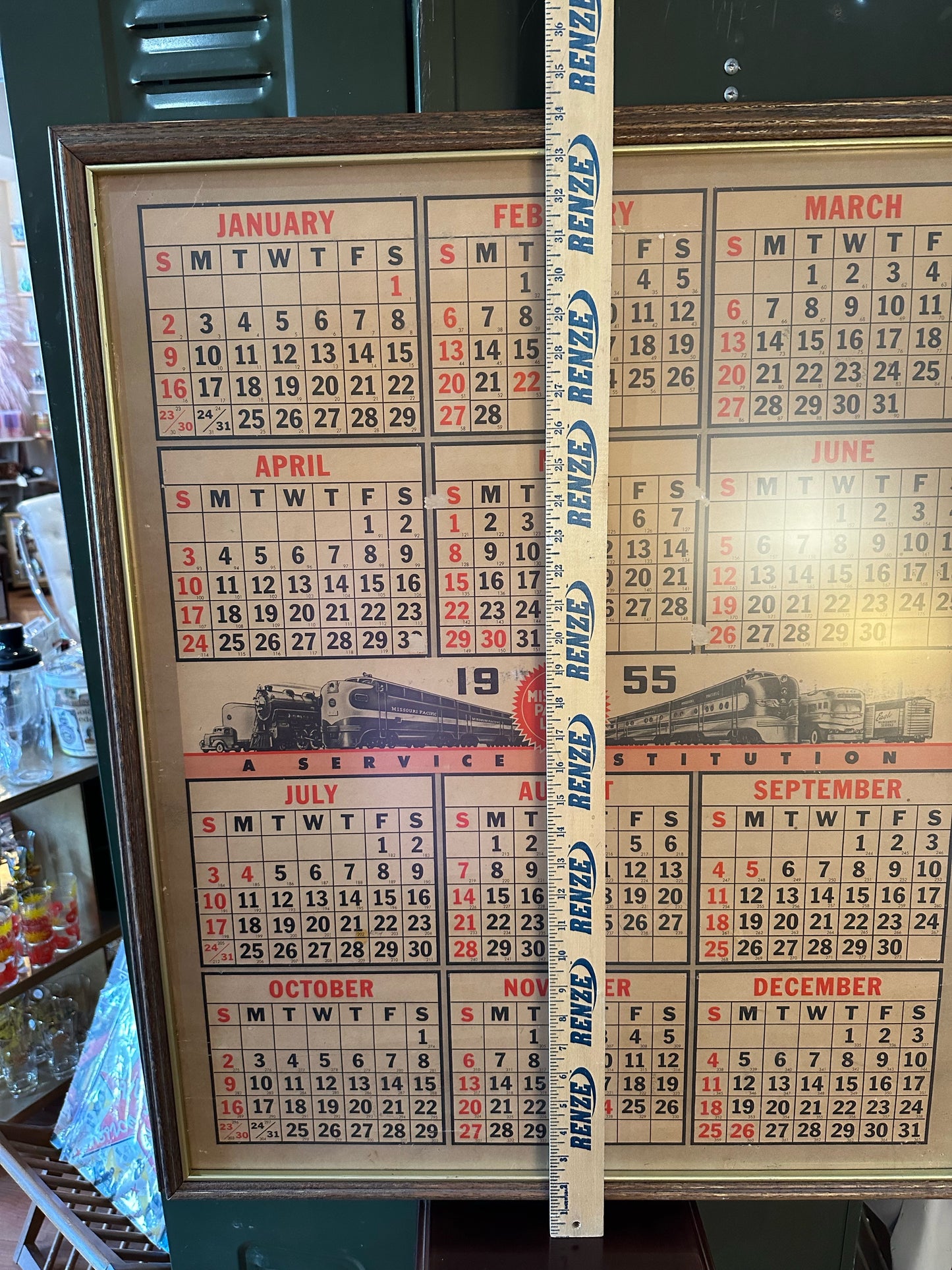 Framed Missouri Pacific Lines Calendar Print