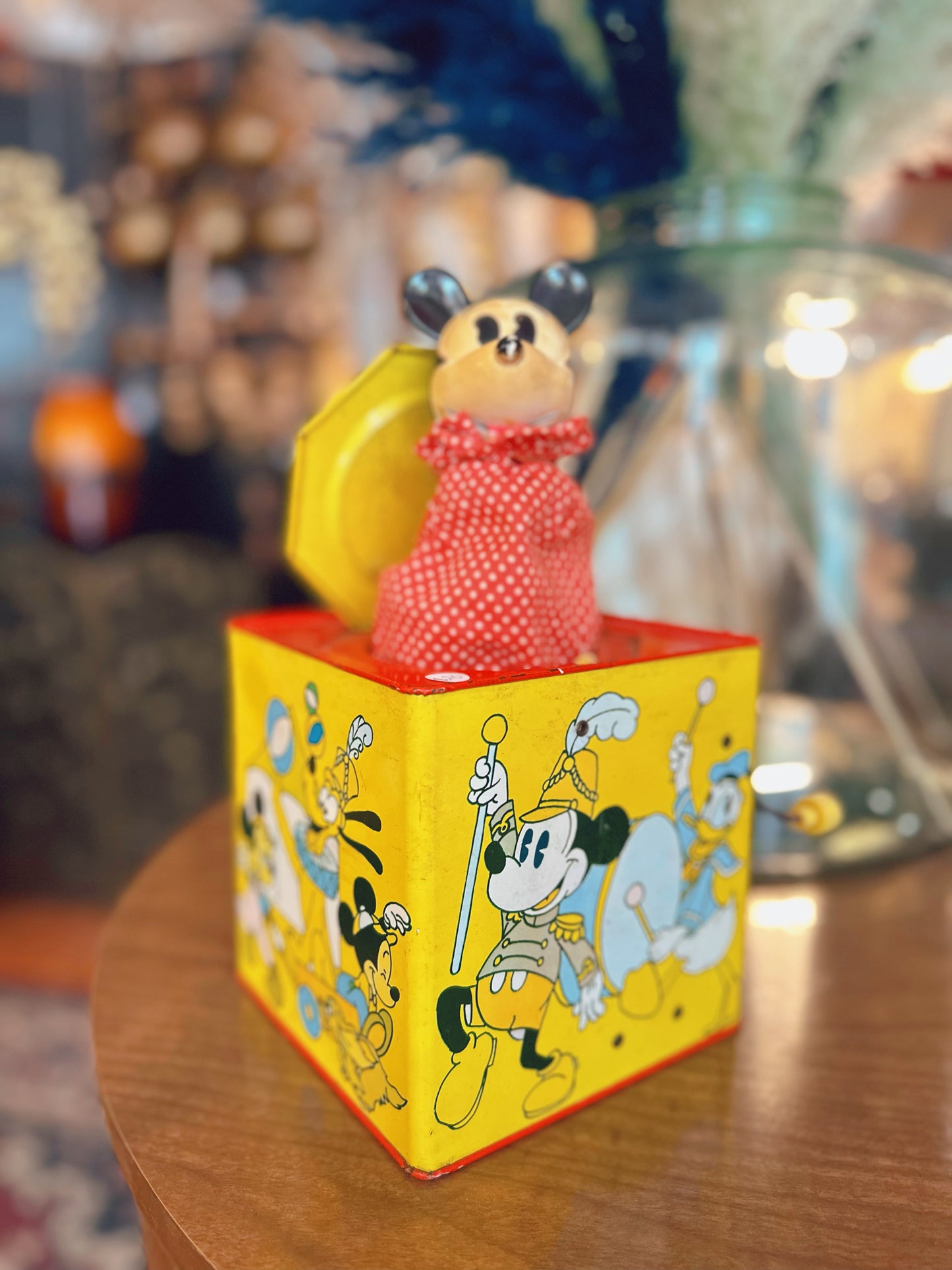 1950s Carnival Disney Mickey Mouse Jack In the Box (not working but can be opened and closed)