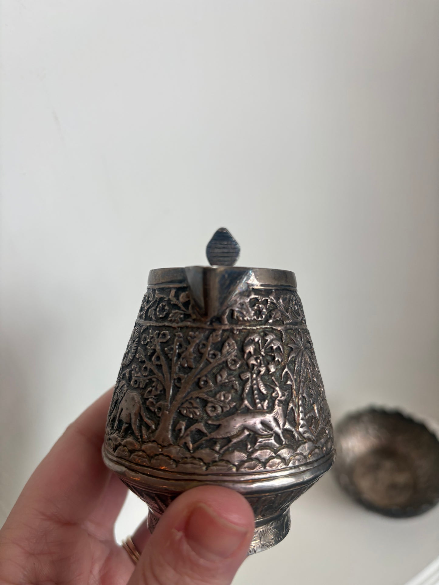 Antique Persian Silver Pitcher and bowl .925 - 19th century