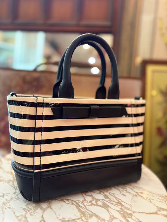 Kate Spade striped handbag with bow detail