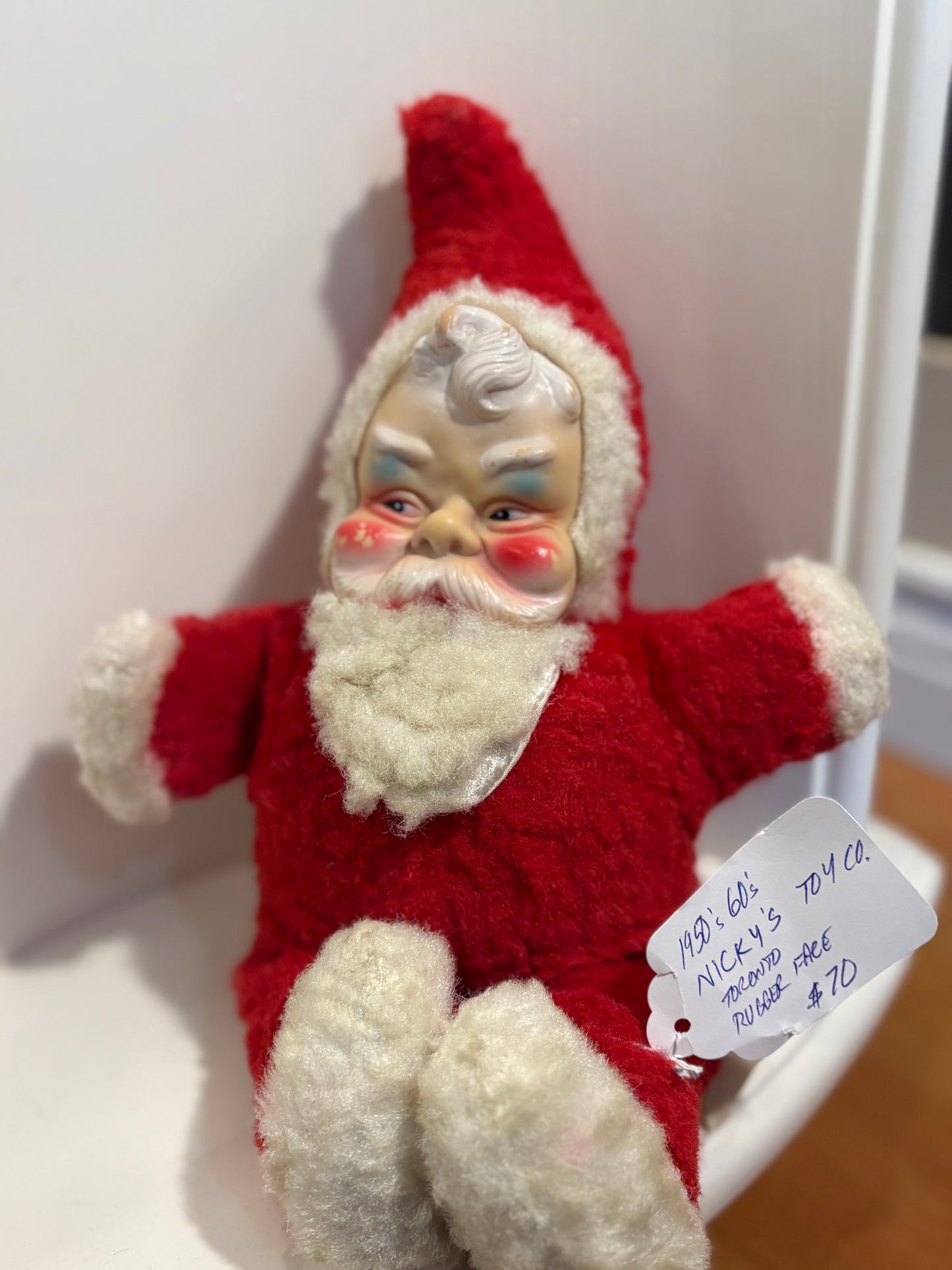 Nicky’s Toys Toronto “Rushton Style” rubber face Santa plush