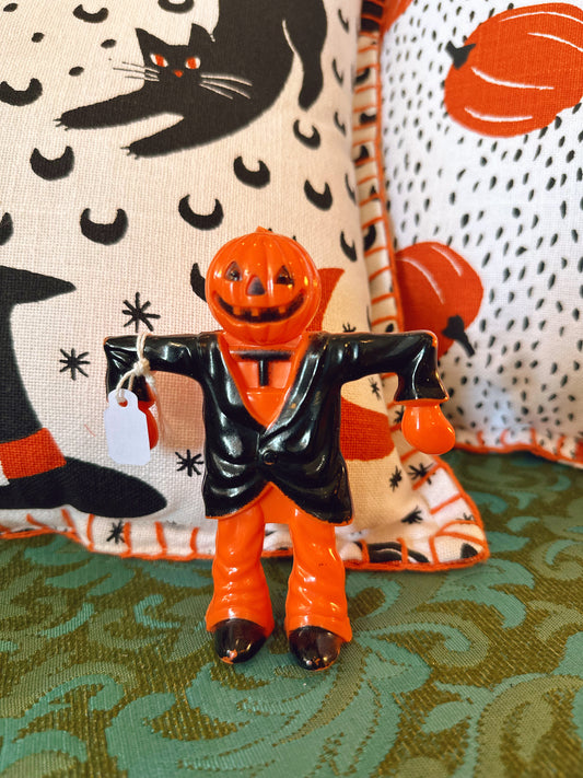 Hard Plastic Halloween Scarecrow From Rosbro (Rare) 1950s