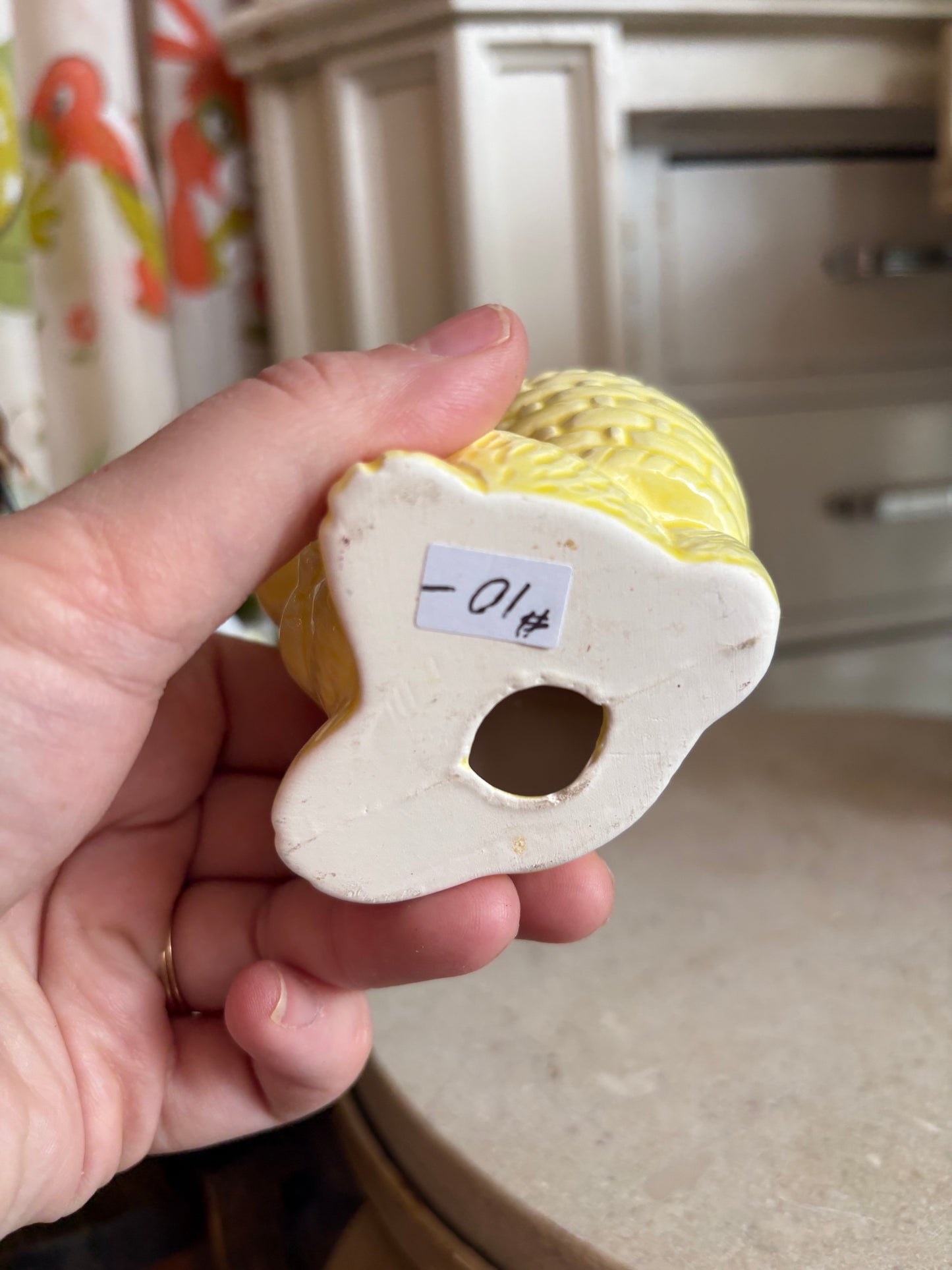 Yellow bunny ceramic egg cup