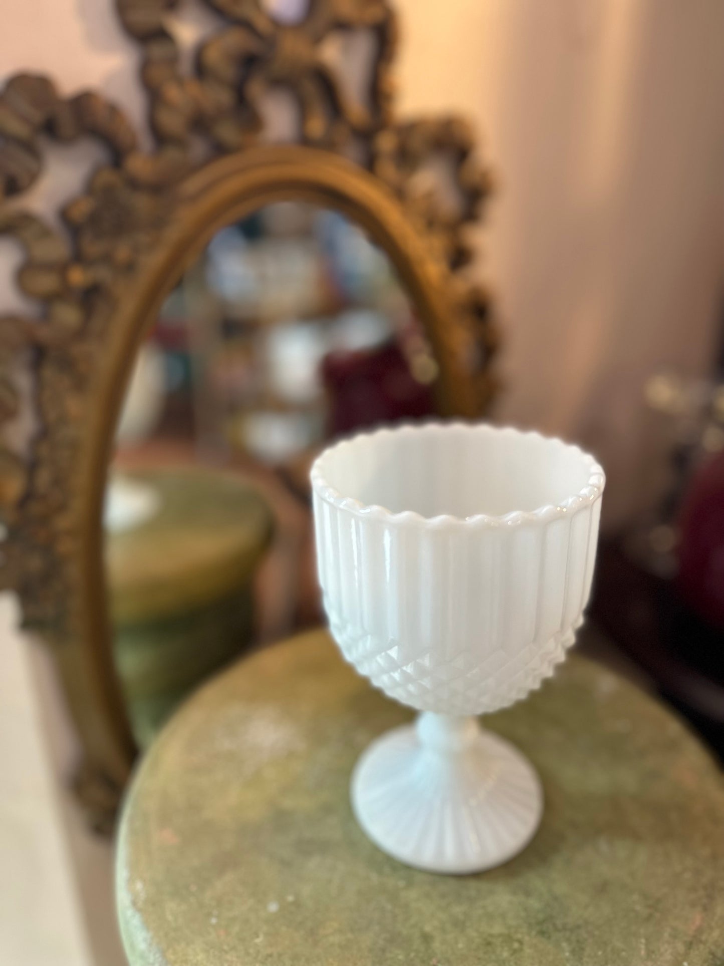 Milk Glass Pedestal Vase