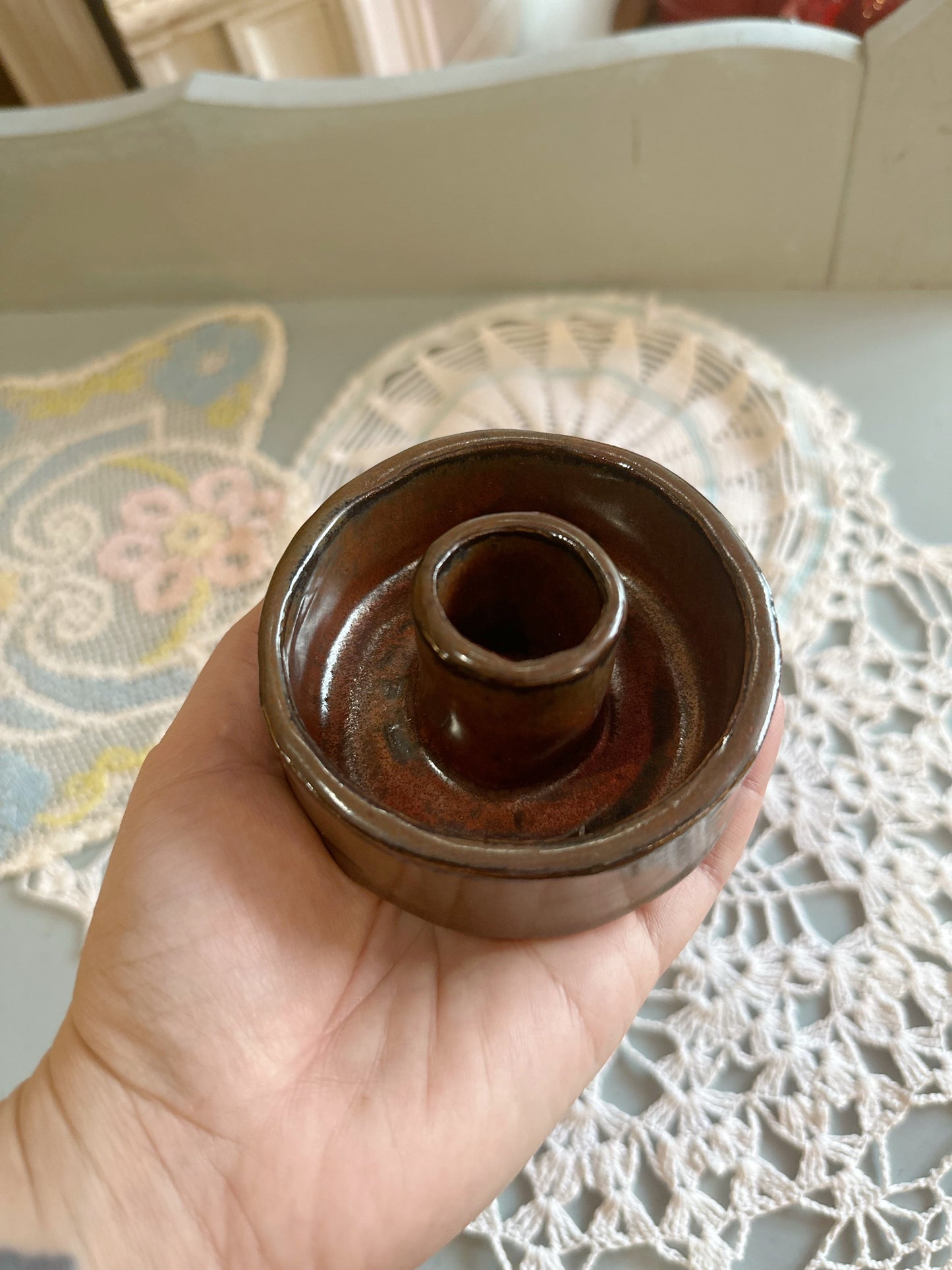 Artisan pottery - tapered candle holder