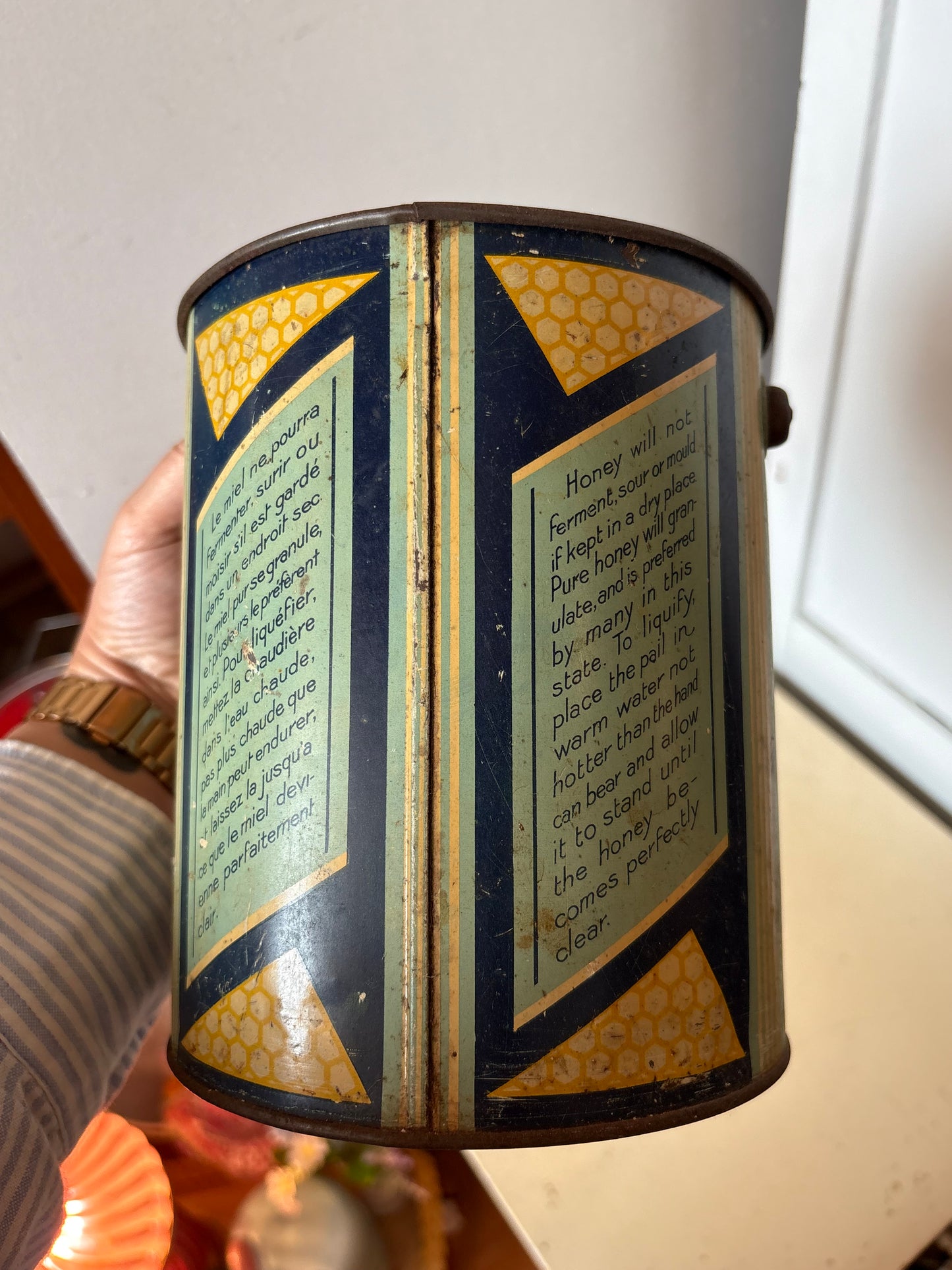Large Pure Honey tin - 9lbs - C.J.D Facey