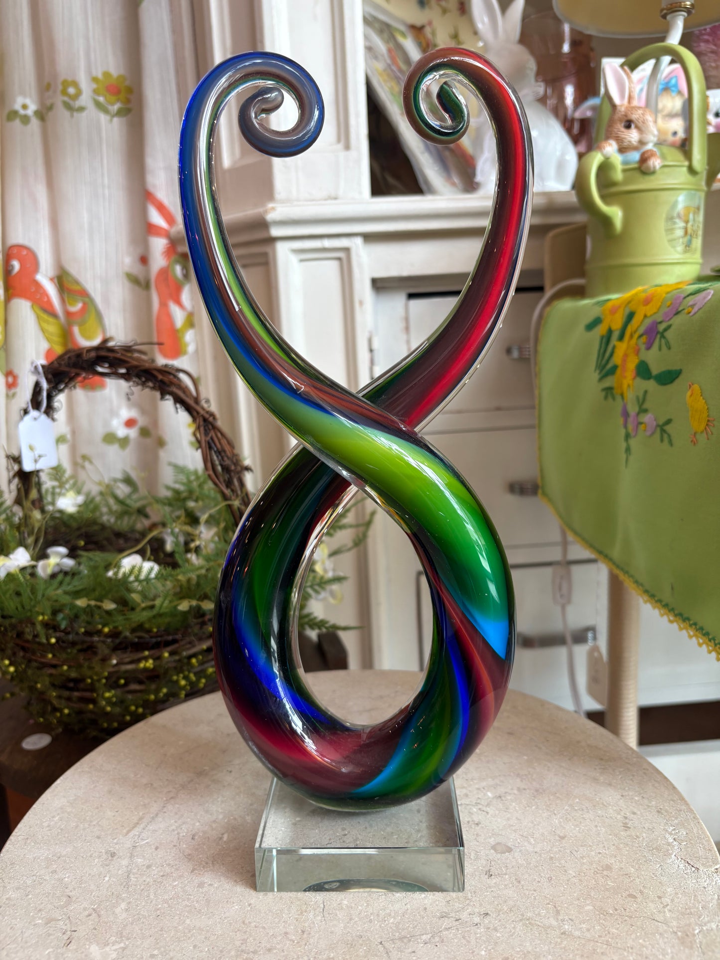Murano Glassware Ribbon Sculp