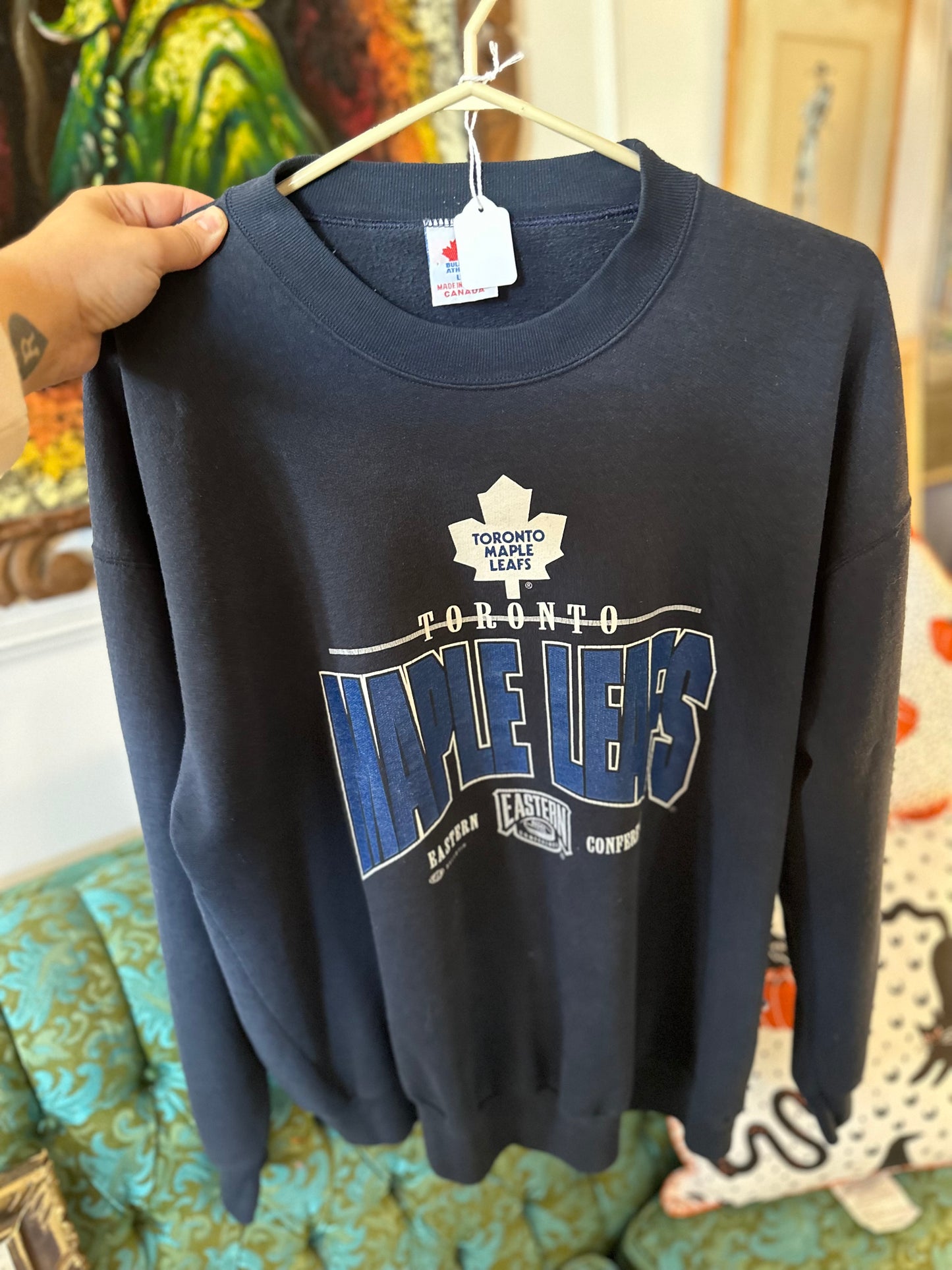 90s Large Toronto Maple Leafs Eastern NFL Conference vintage Crewneck