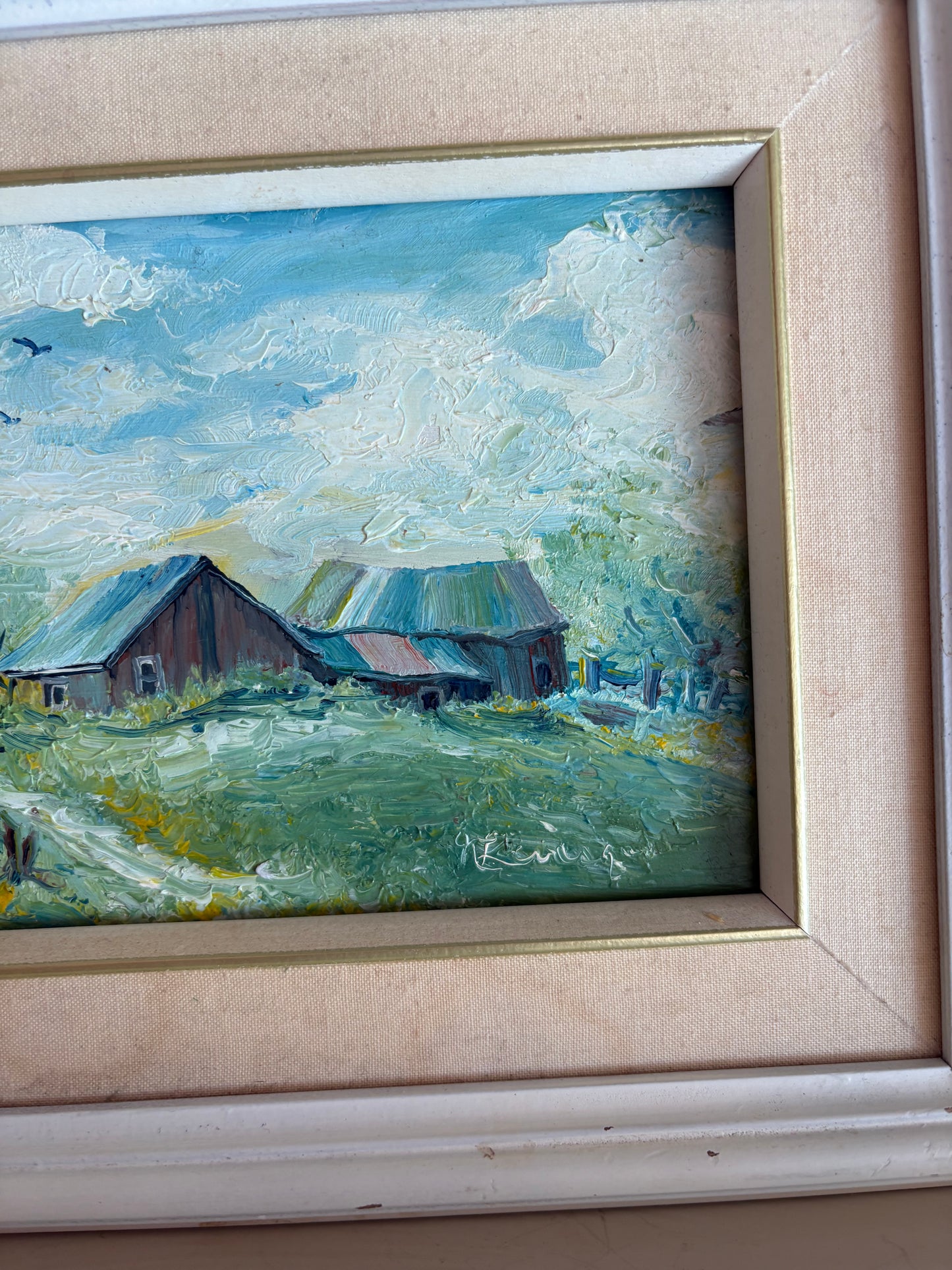 Set of framed & signed oil  paintings