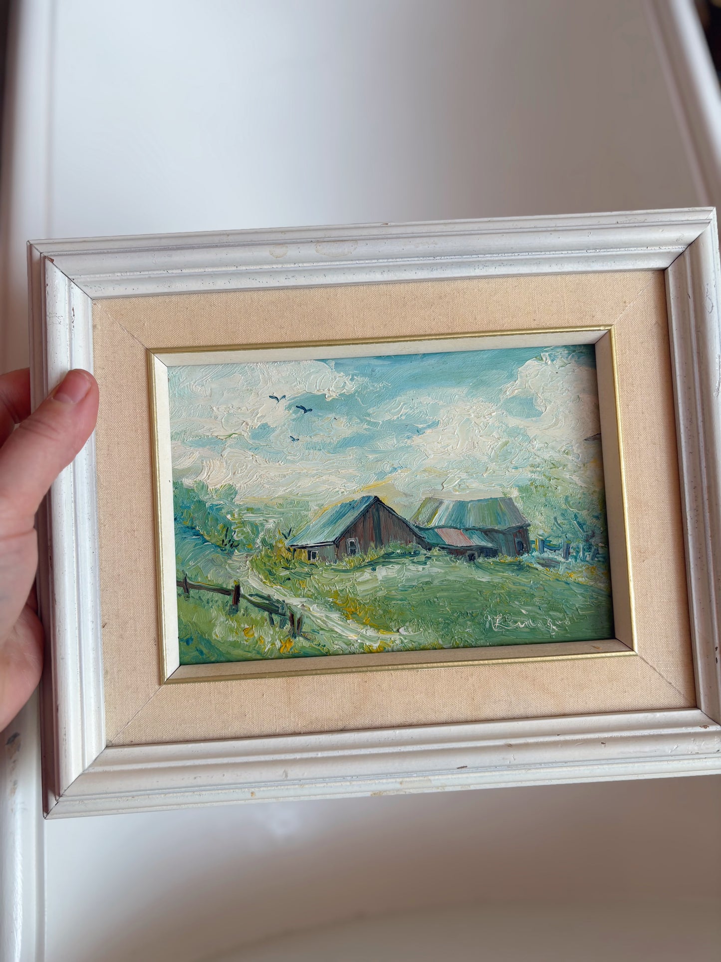 Set of framed & signed oil  paintings
