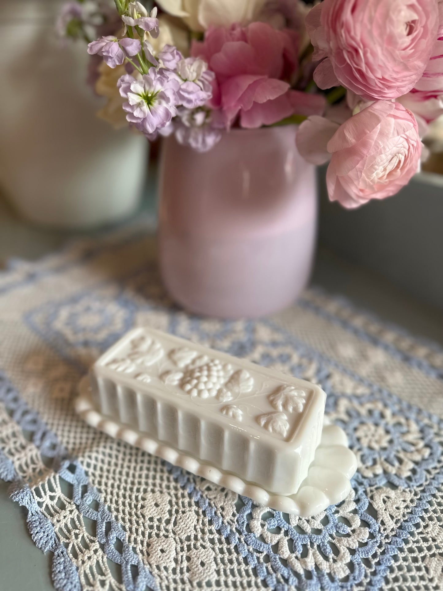 Westmoreland Milk Glass Butter dish