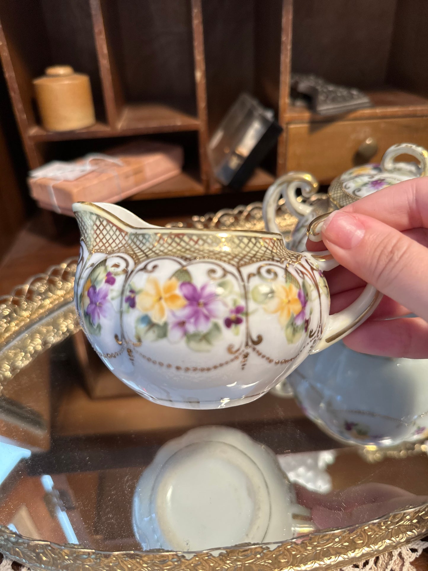 Hand painted bone China teacup & saucer set