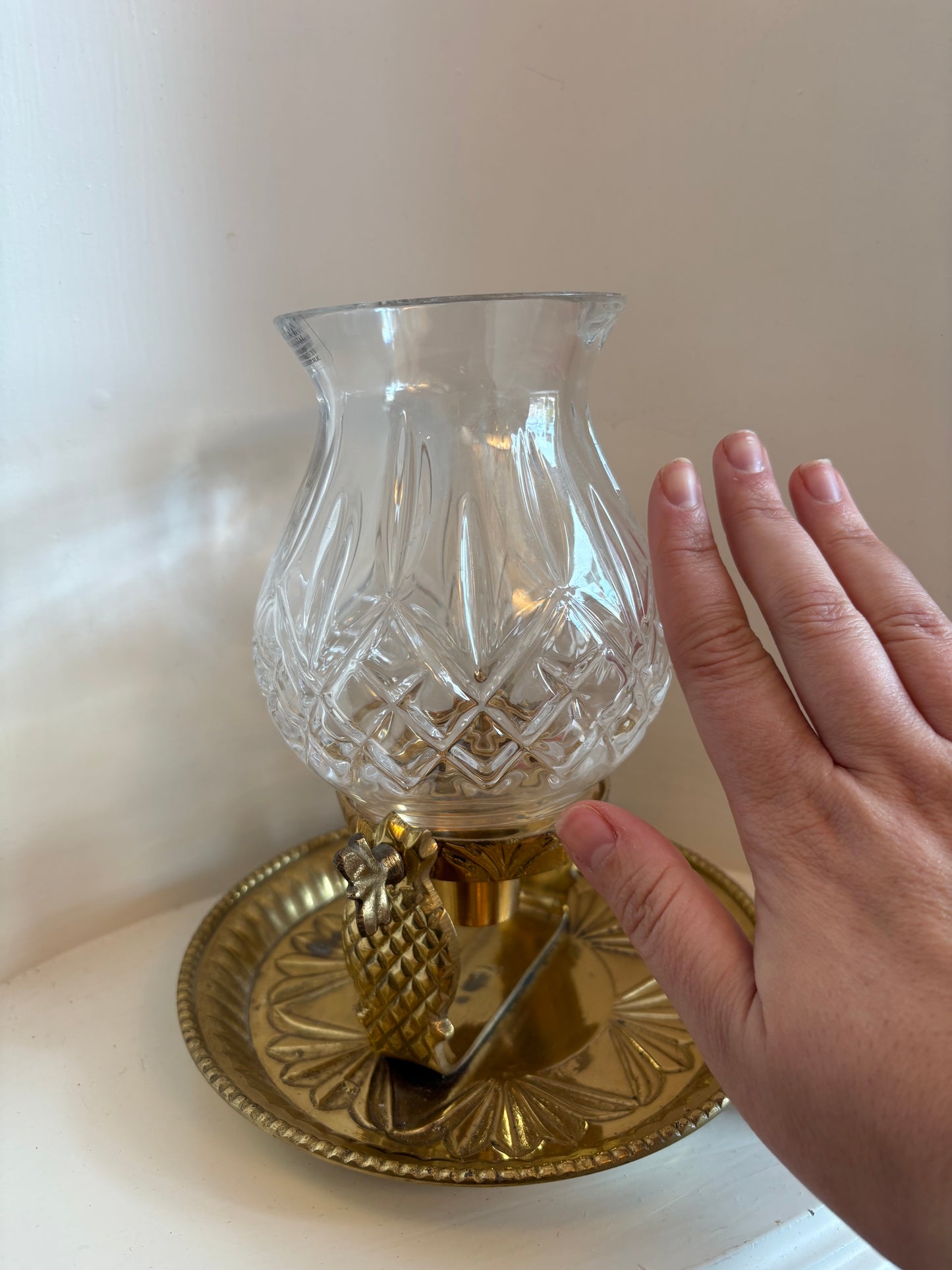 Rotating Sconce to Candlestick (Brass & Crystal)