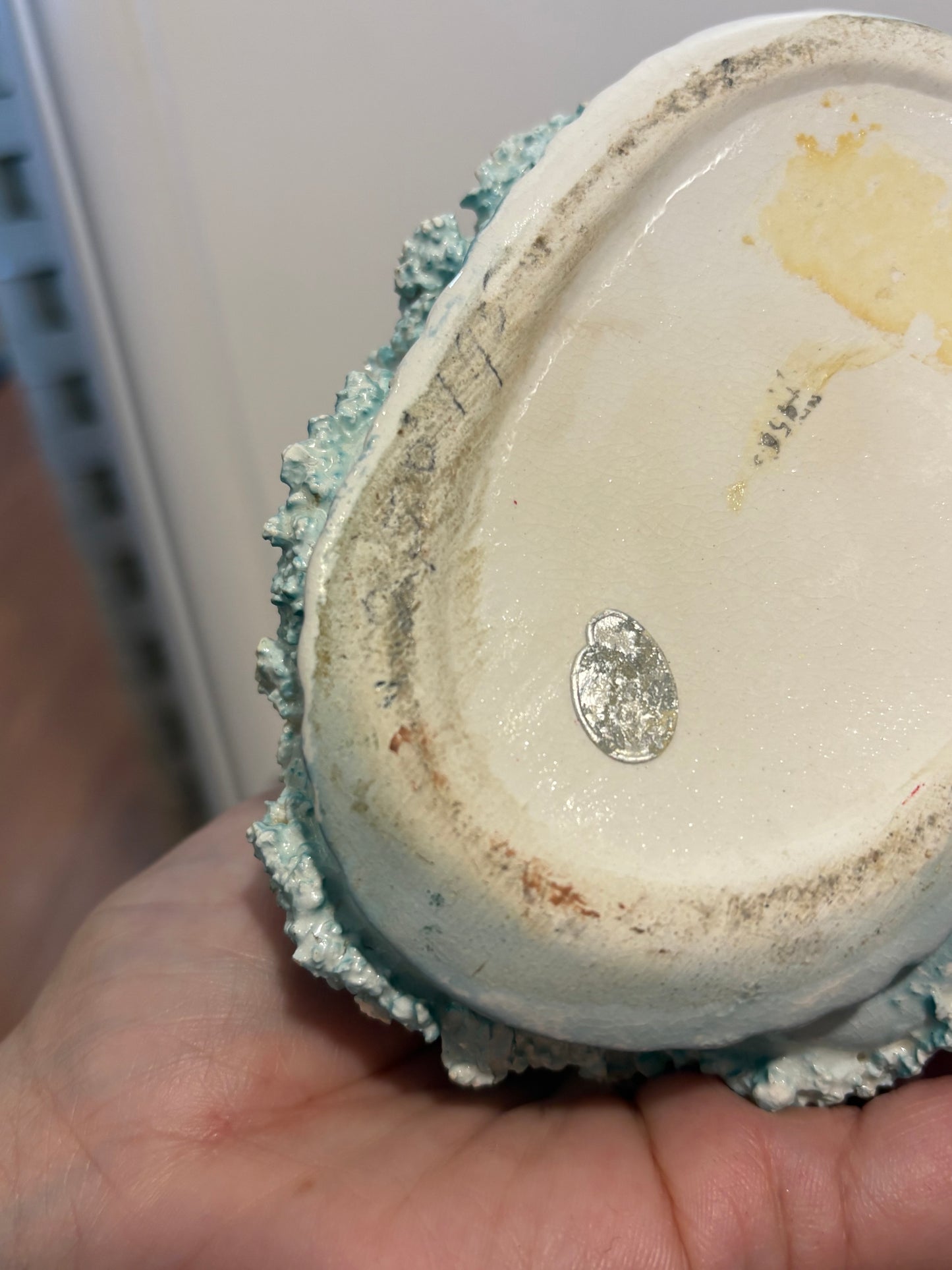 Napco Christmas Shopping Girl Planter- candy cane and gifts