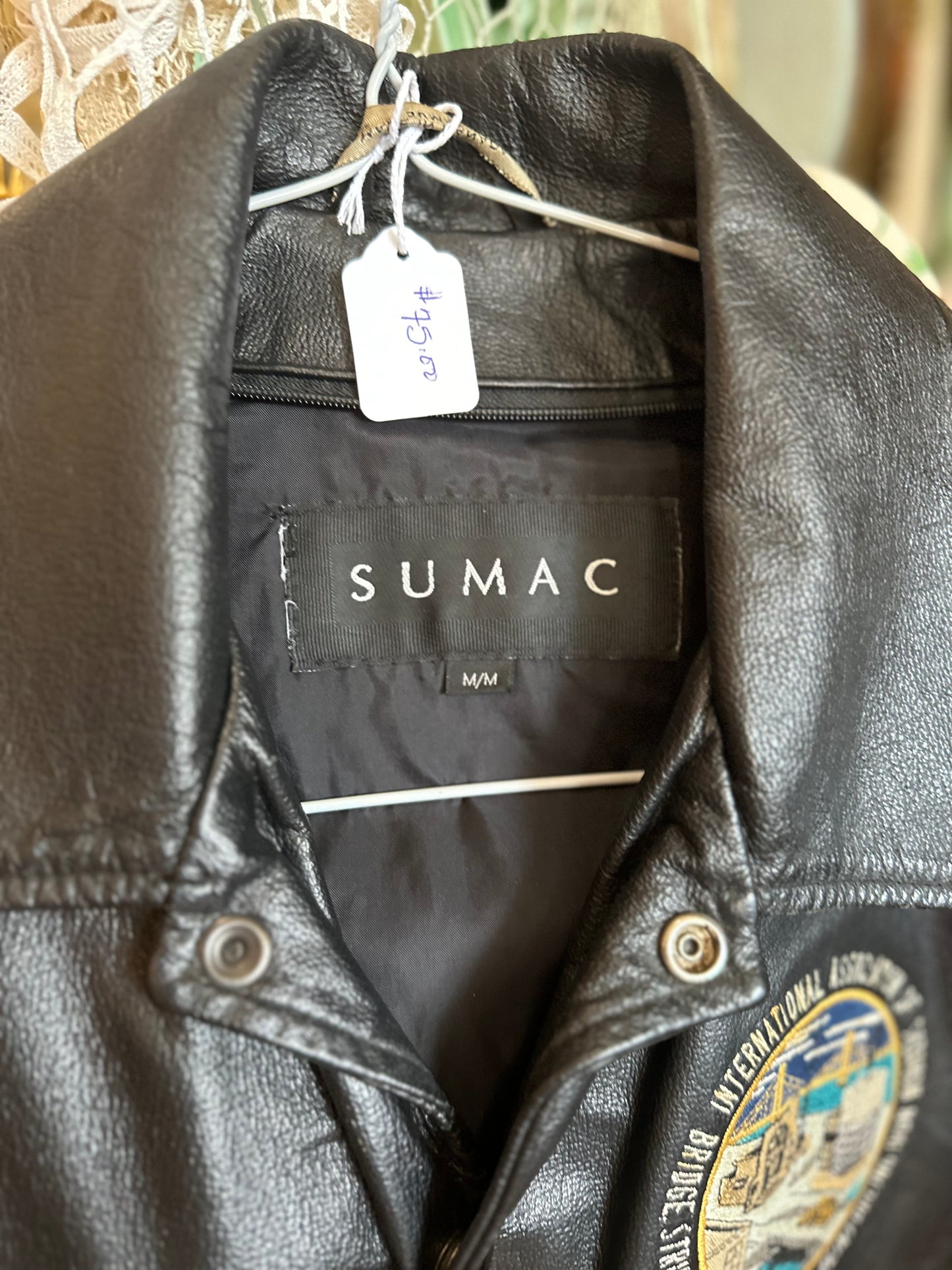 SUMAC medium leather jacket with patches - Iron Workers