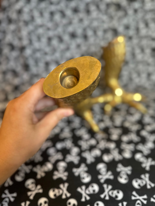 Brass Eagle Claw Candle Holders