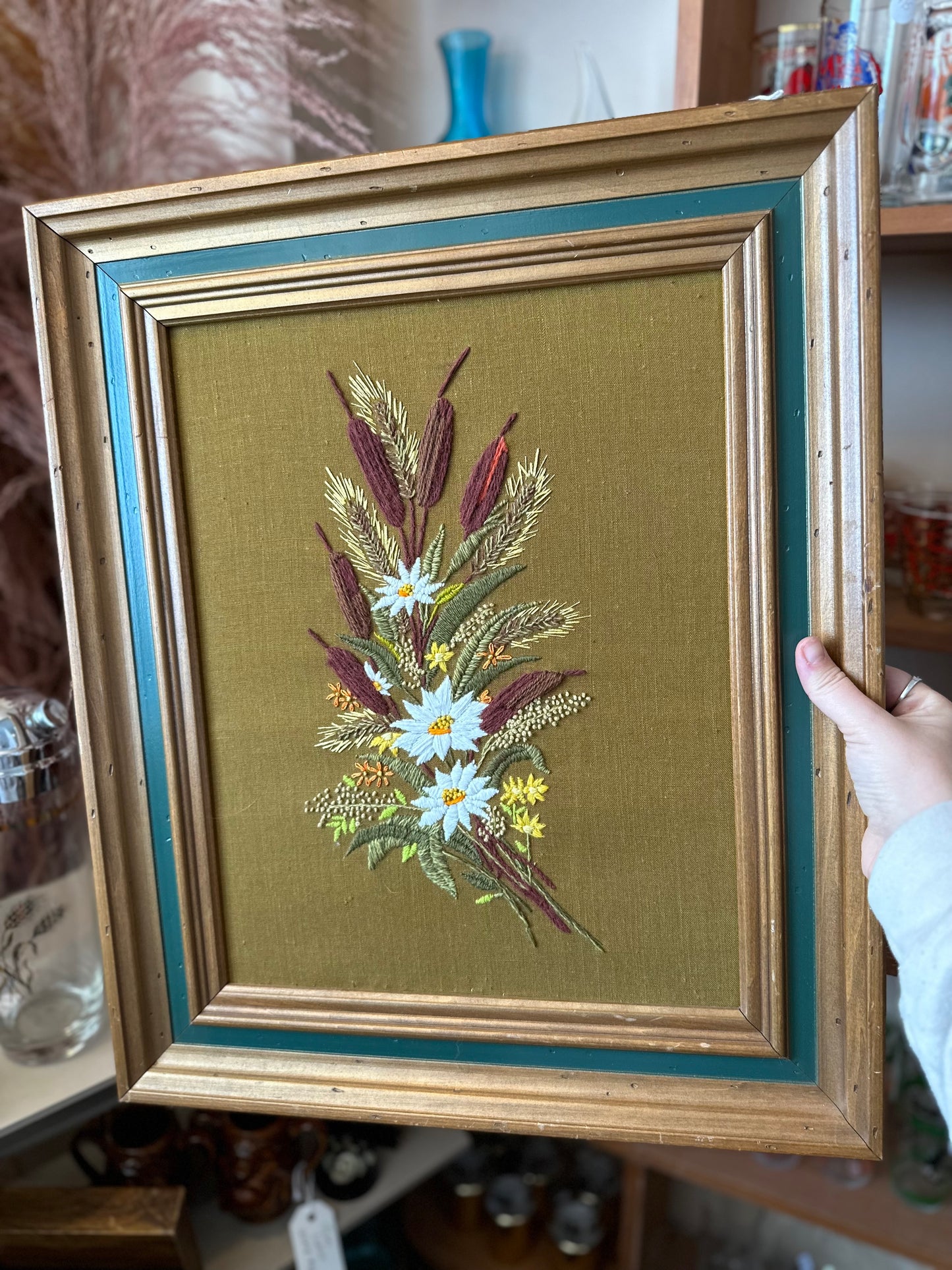 Framed Needlework Wall art - 18x21 inches