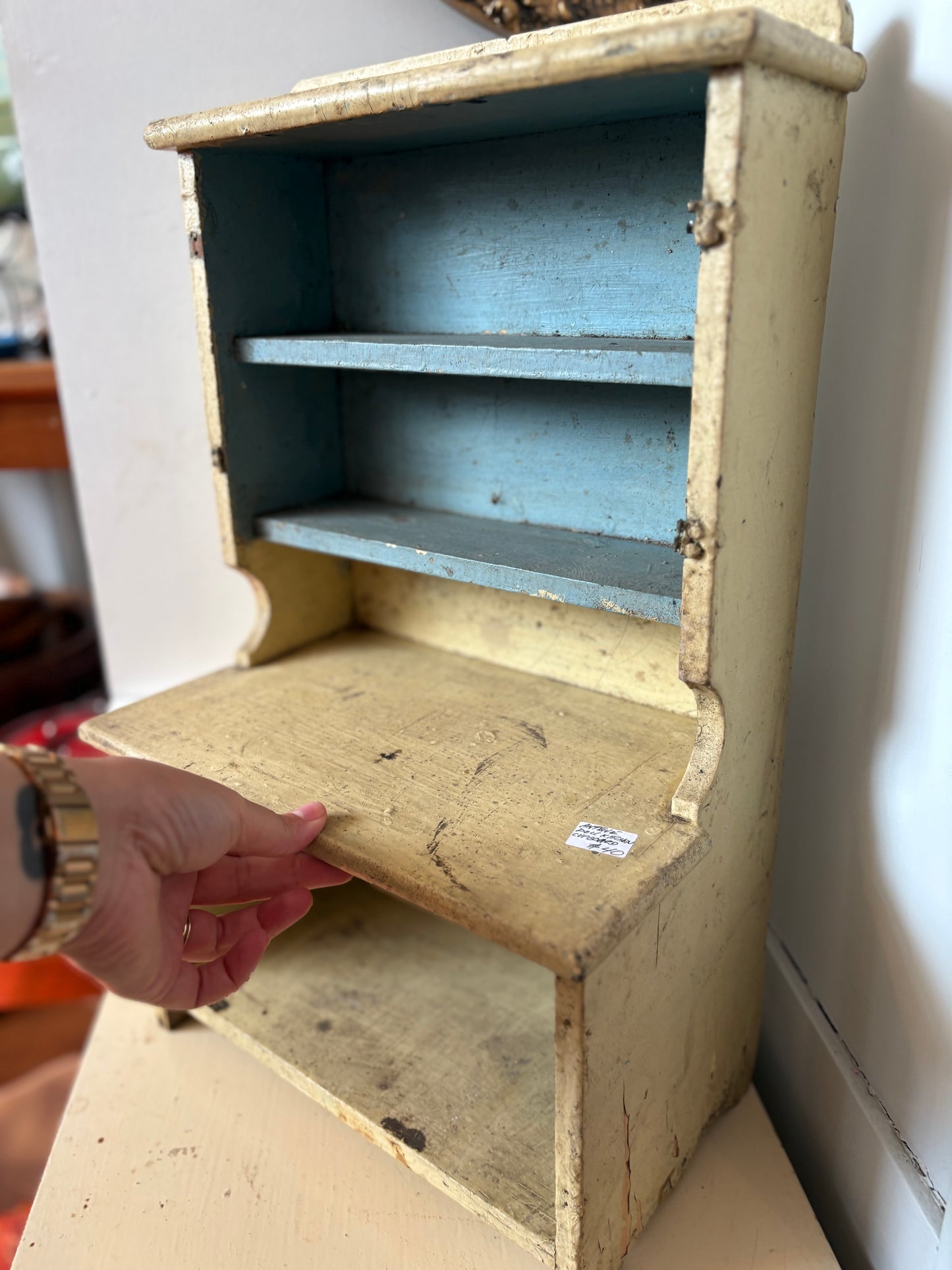 Antique Doll Kitchen Cupboard 19.5 inches tall