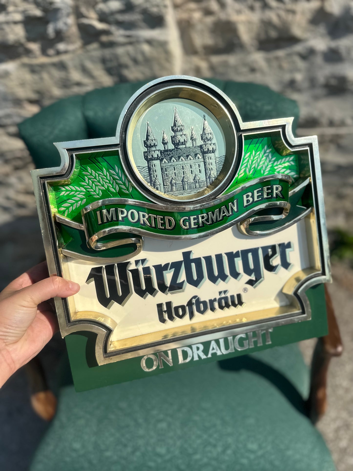 Wurzburger Hogbrau Imported German Beer plastic Wall Plaque