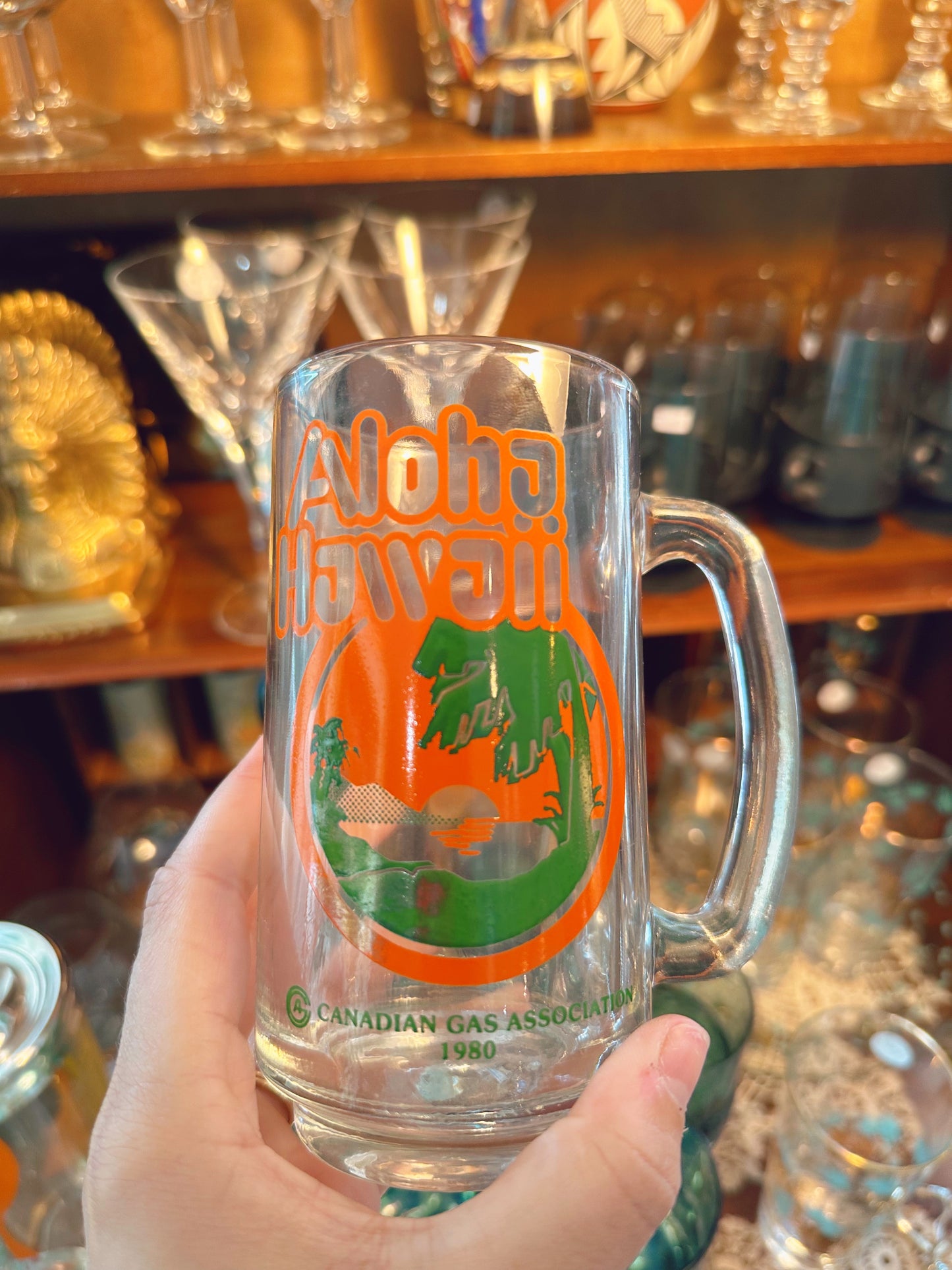 Set of 2 Aloha Hawaii beer mugs - 1980s Canadian Gas Association