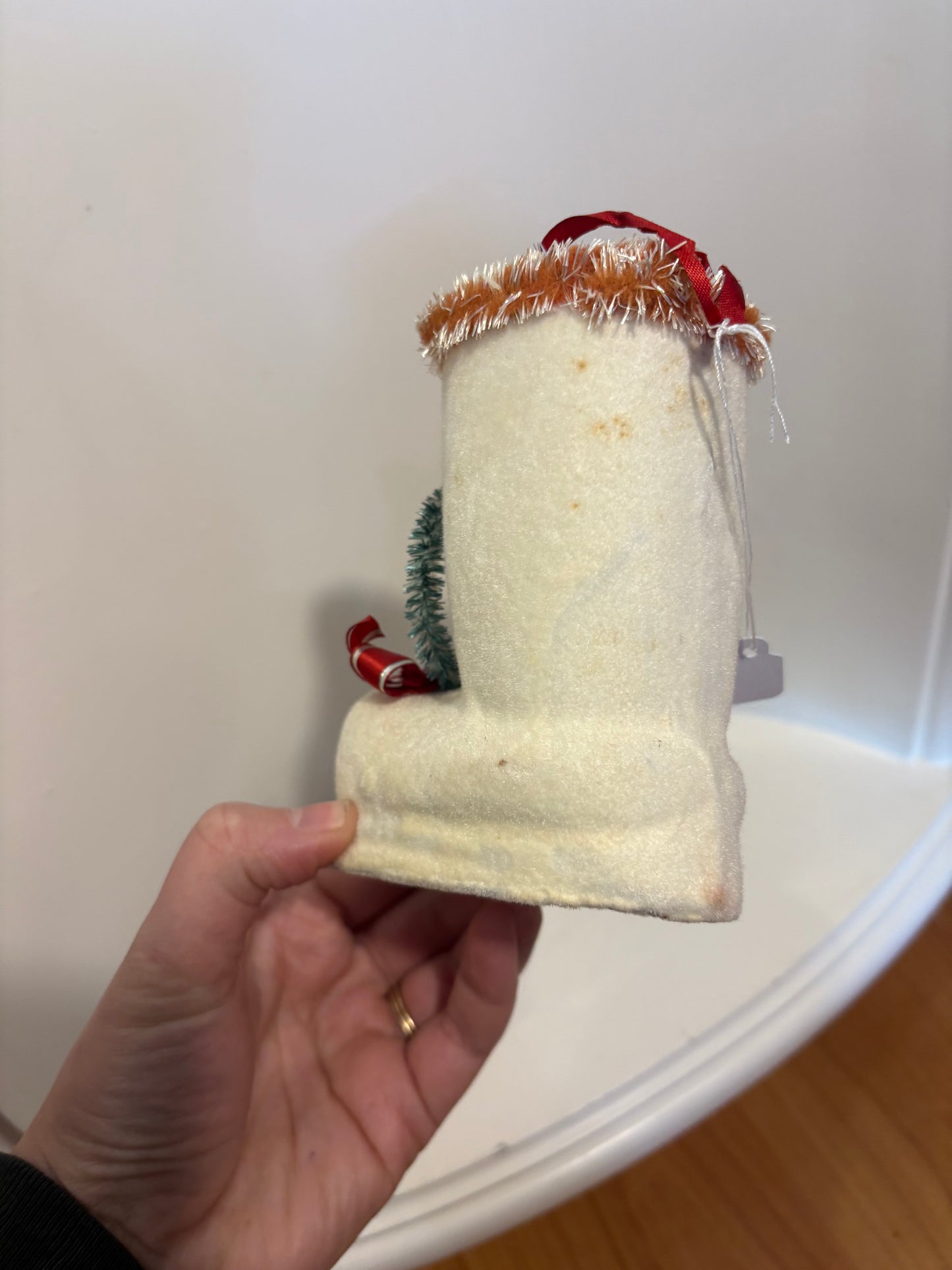 Santa Boot Candy Holder (white) - made in Japan