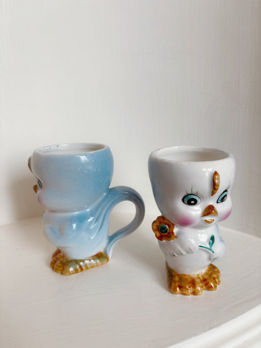 Blue Bird Handled Egg Cups