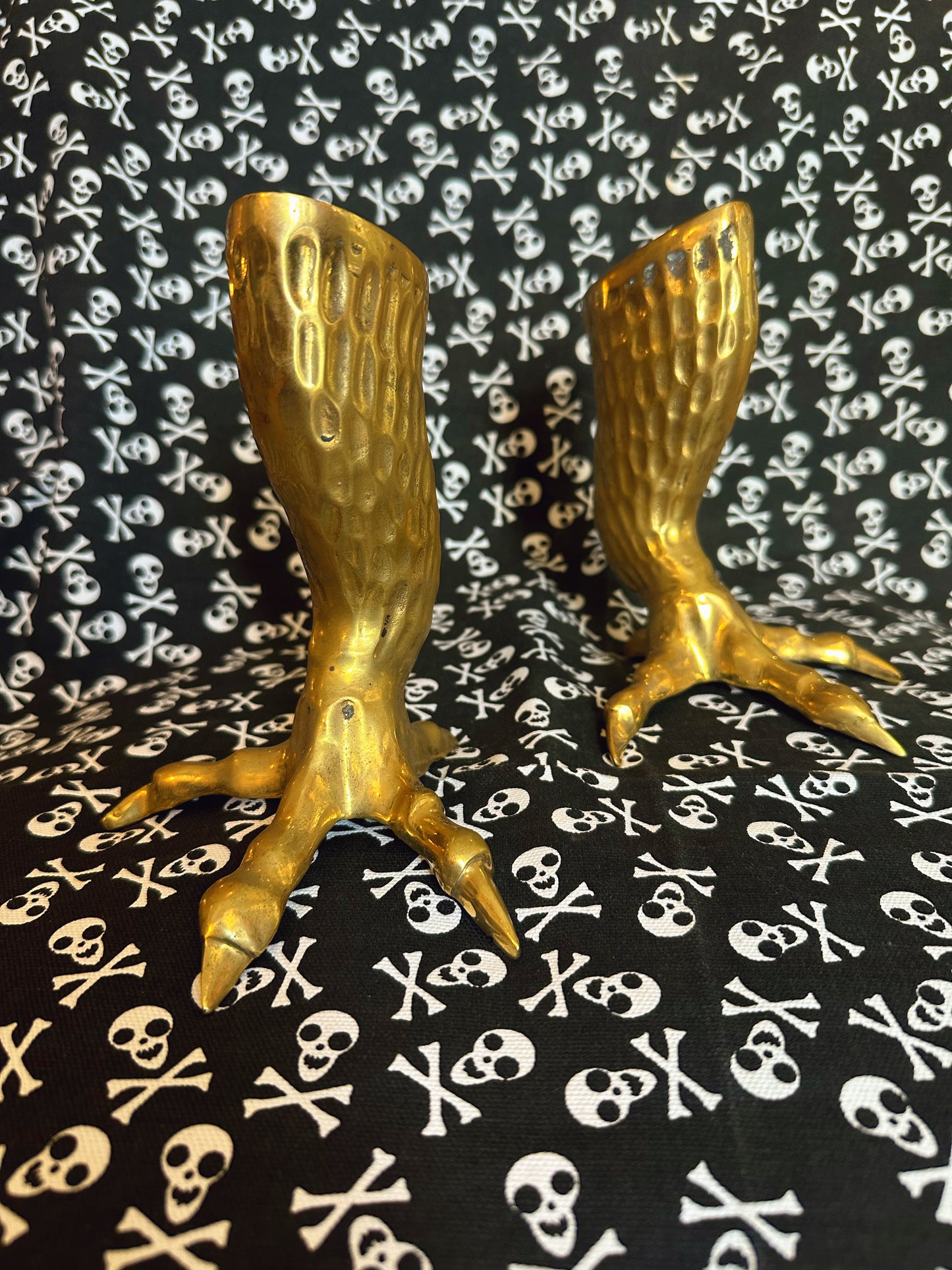 Brass Eagle Claw Candle Holders