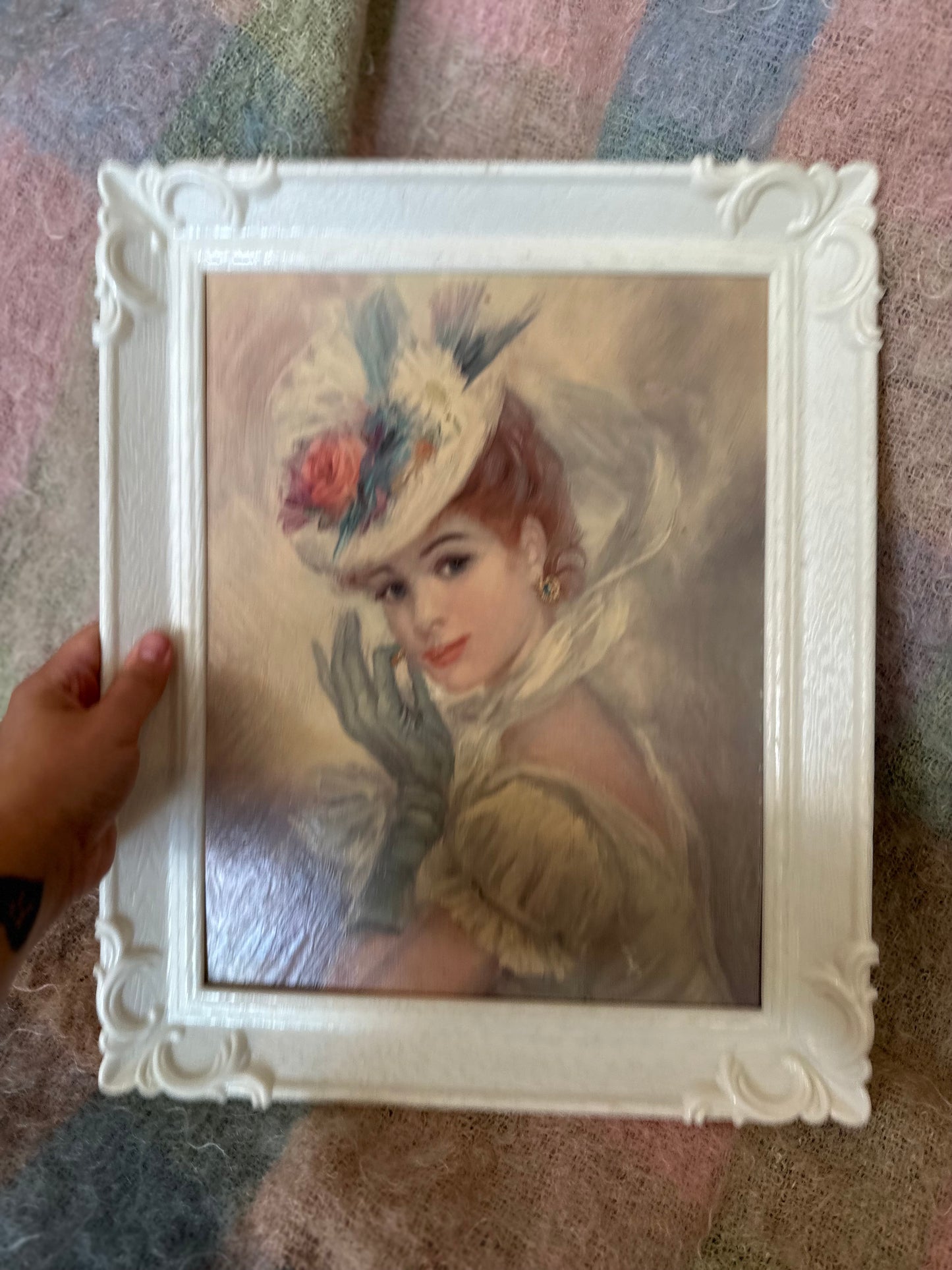 Mid Century John Stevens Print in plastic white frame - 17x13 inches