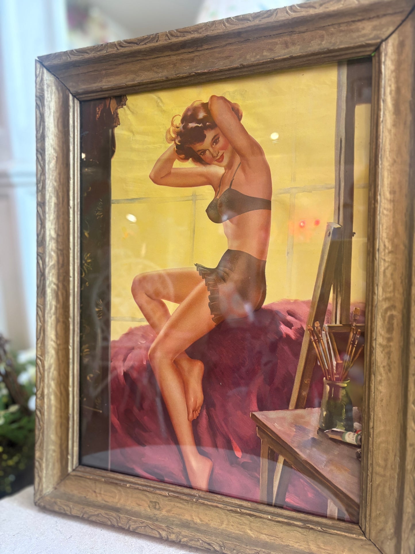 Framed Sales Calendar Advertisements - woman in lingerie