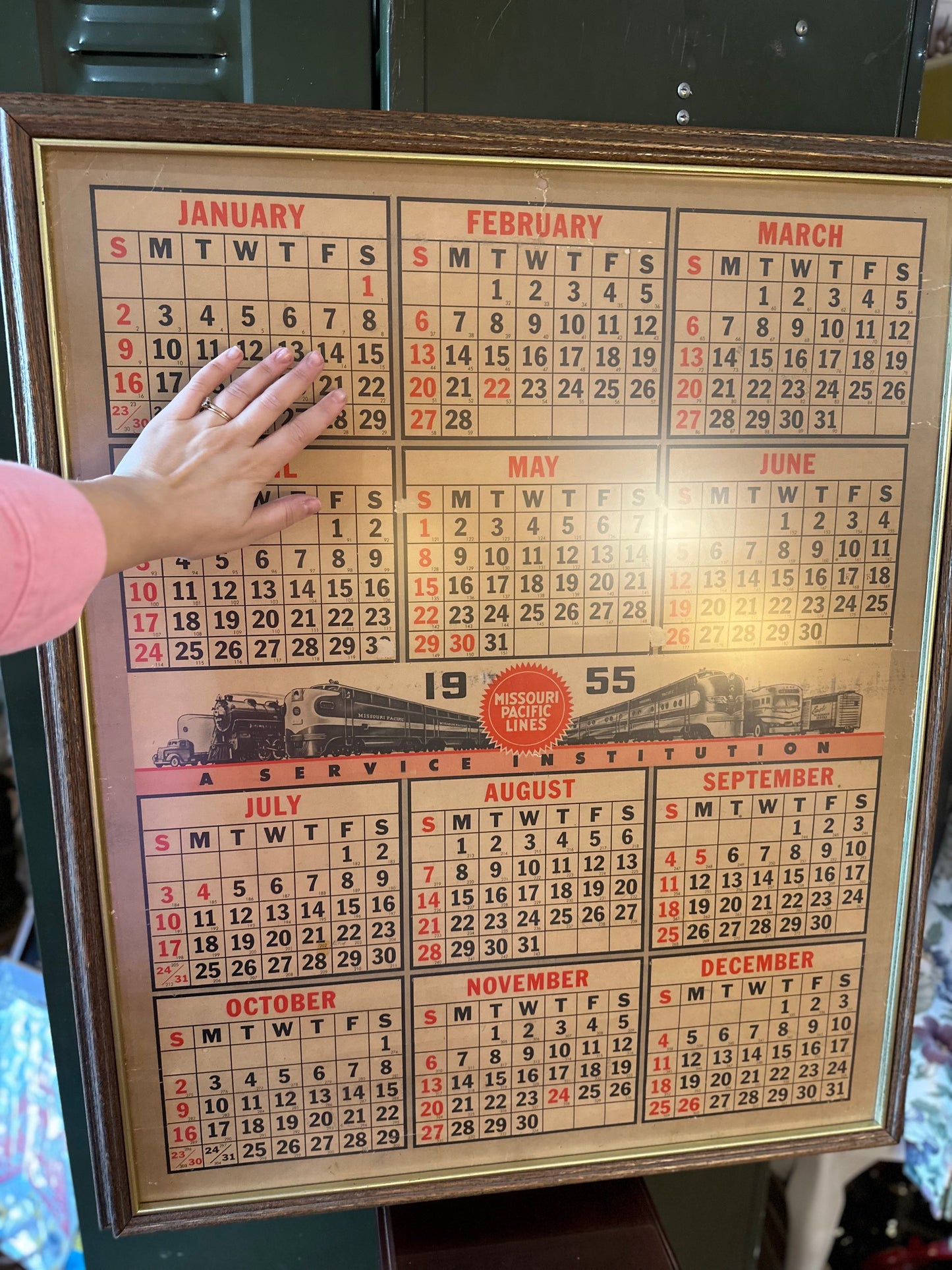 Framed Missouri Pacific Lines Calendar Print