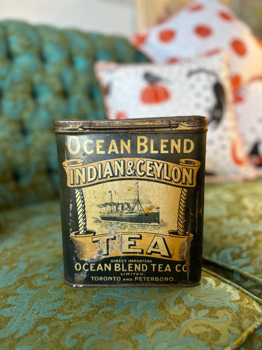 Ocean Blend Tea Co Vintage Tin