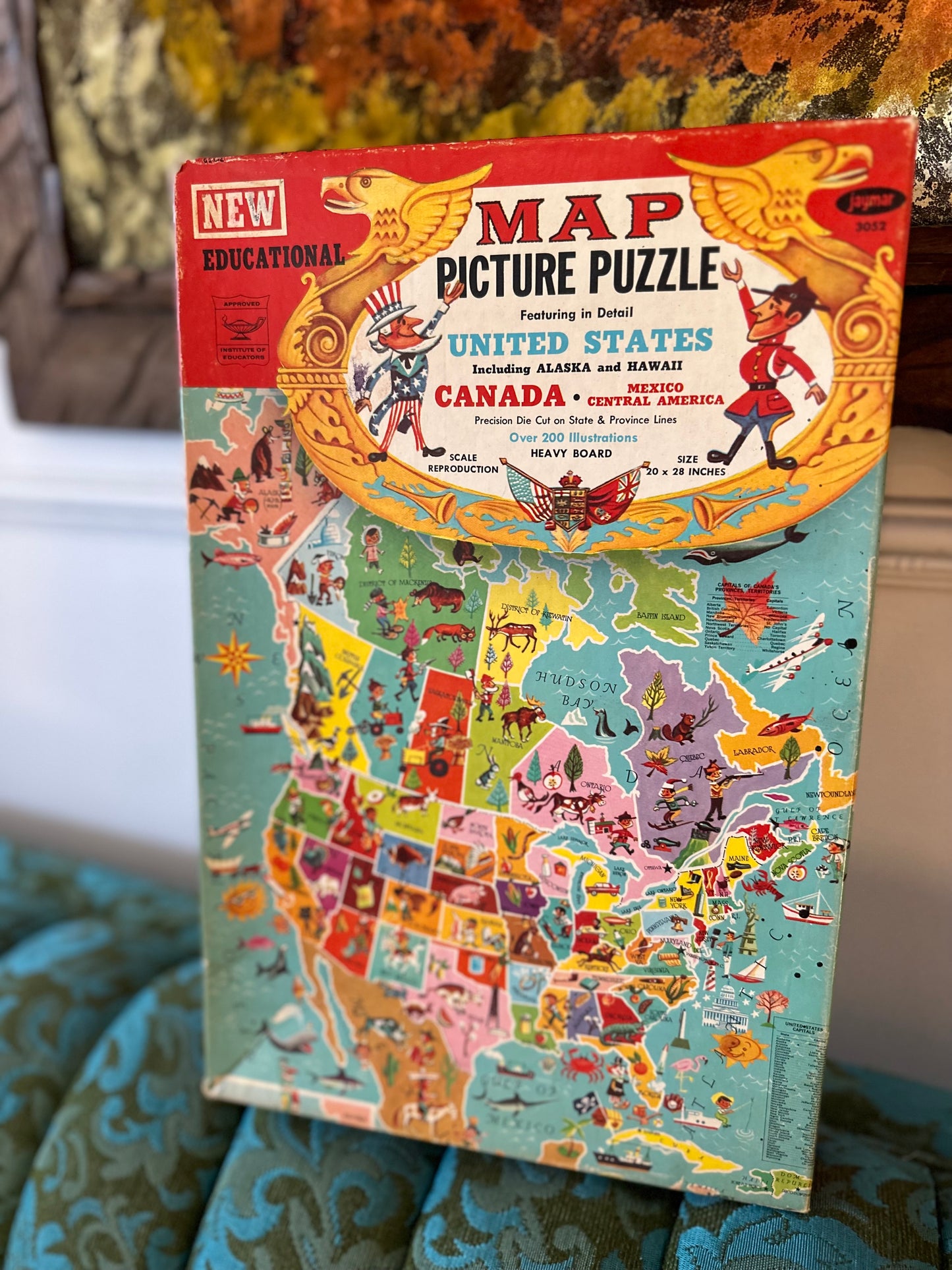 Educational Map Picture Puzzle USA & Canada (Jaymar 3052)