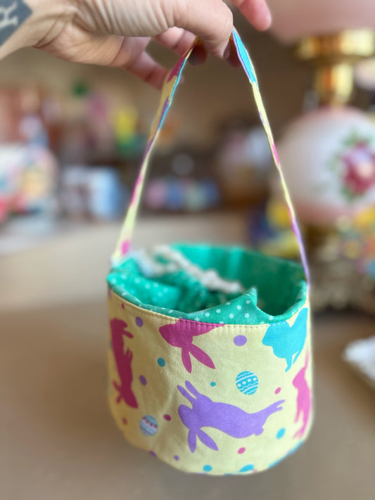 Yellow Bunny Easter Basket Handmade by Nana
