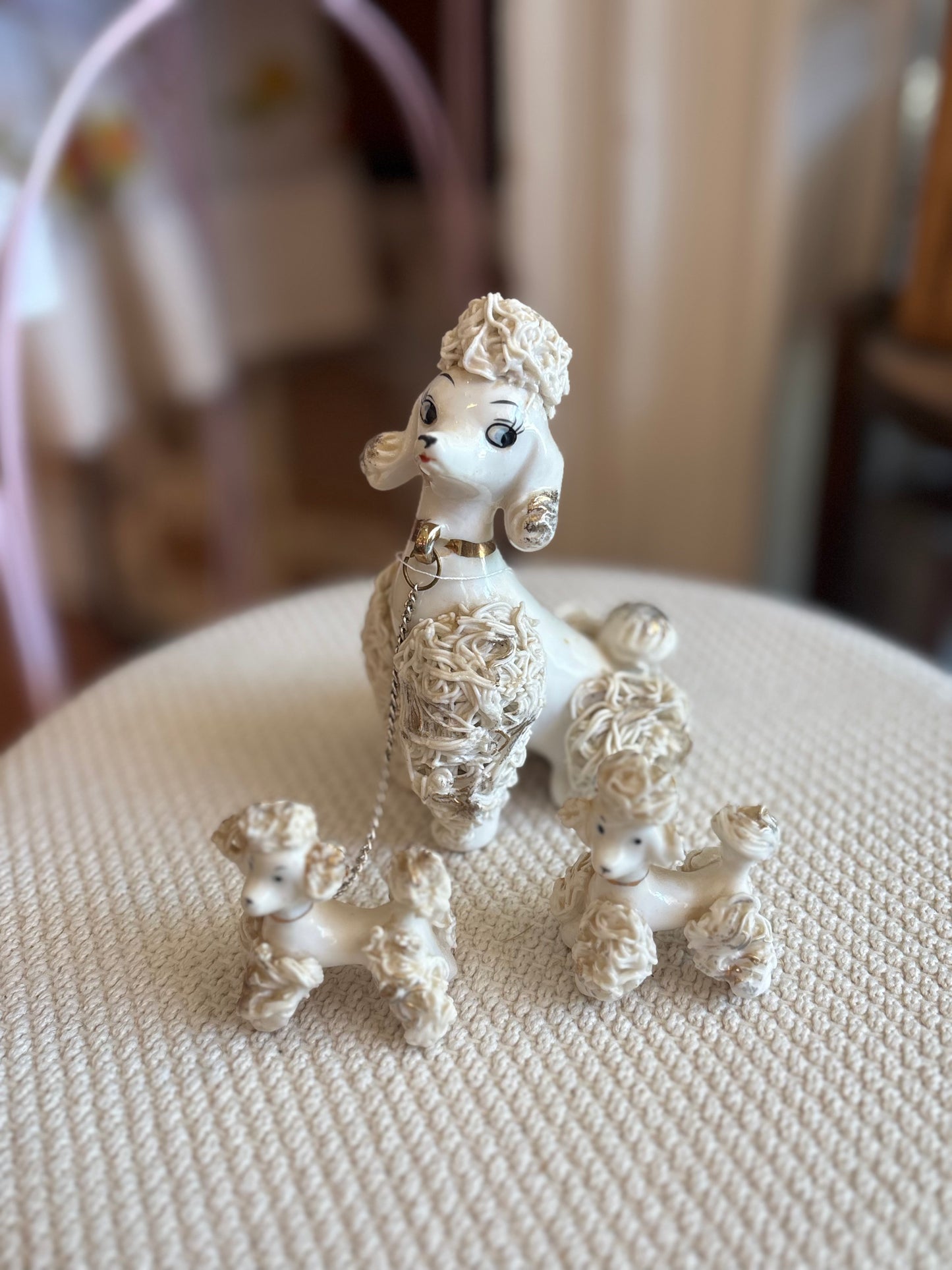 White Spaghetti Poodles - Giftcraft made in Japan