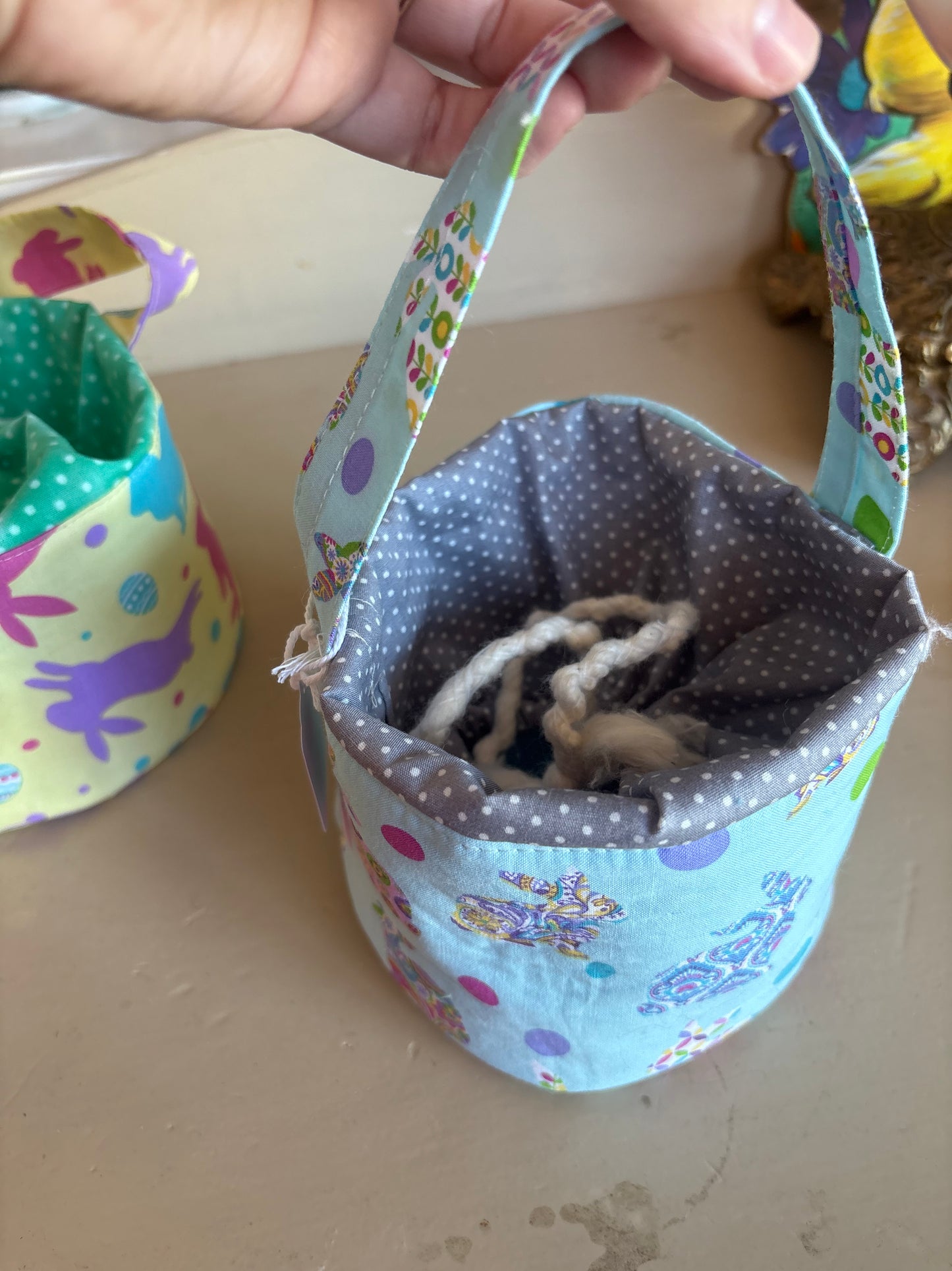 Blue Bunny Easter Basket Handmade by Nana